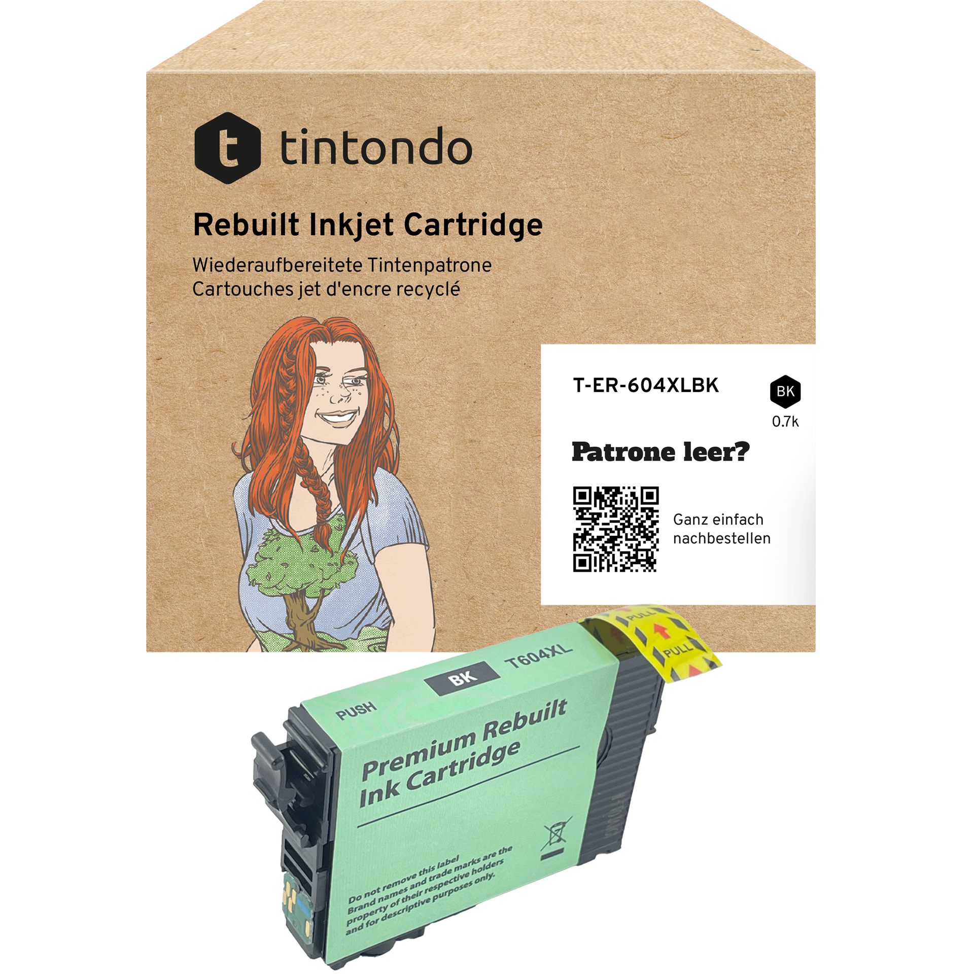 Recycelte Tintenpatrone Epson 604XL Black ~ 700 Seiten – passend für Epson Expression Home XP-4200, WorkForce WF-2930DWF, XP-3200