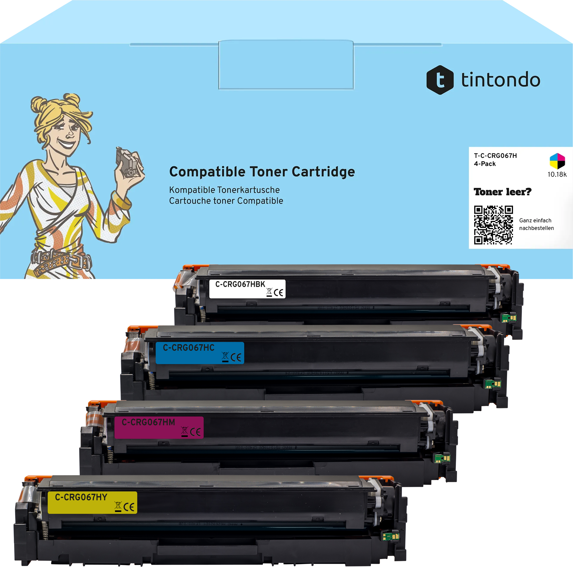 Toner, kompatibel zu Canon CRG 067H CMYK Multipack  – passend für Canon i-SENSYS MF651Cw, MF655Cdw, LBP633Cdw