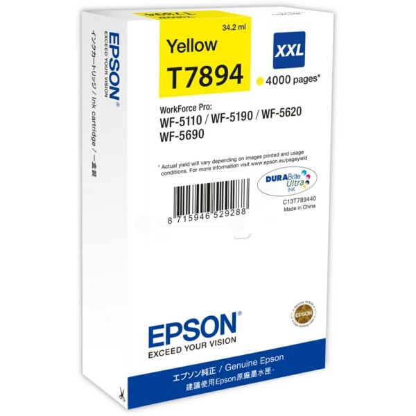 Original Tintenpatrone Epson T7894XXL Yellow