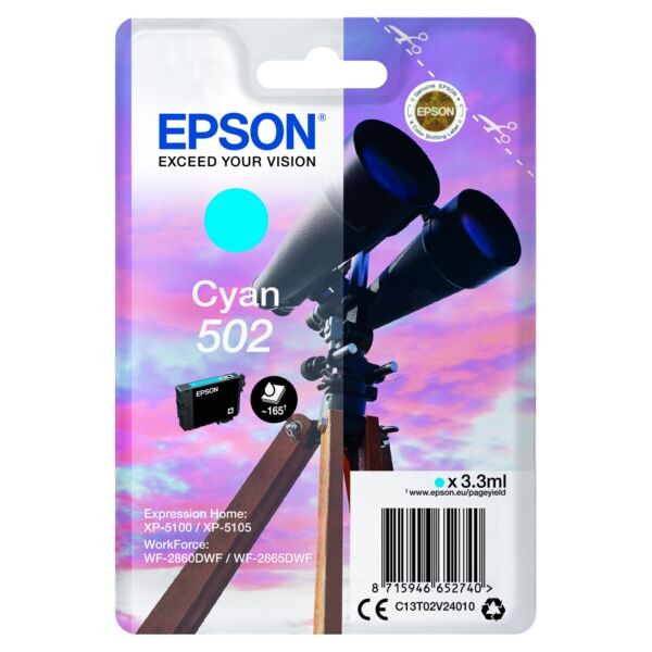Original Tintenpatrone Epson 502 Cyan
