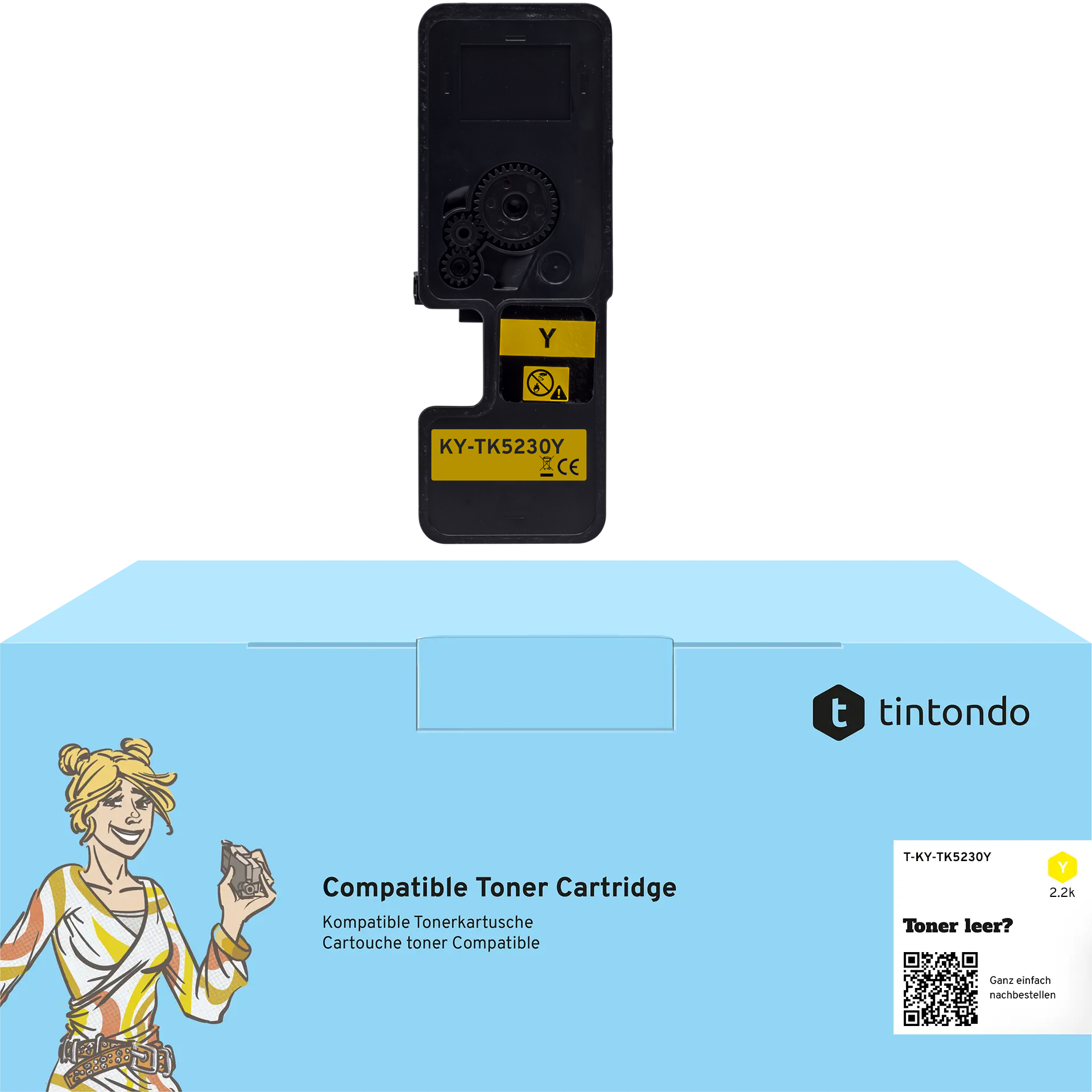 Toner, kompatibel zu Kyocera TK-5230 Yellow ~ 2.200 Seiten – passend für Kyocera ECOSYS P5021cdw, M5521cdn, M5521cdw