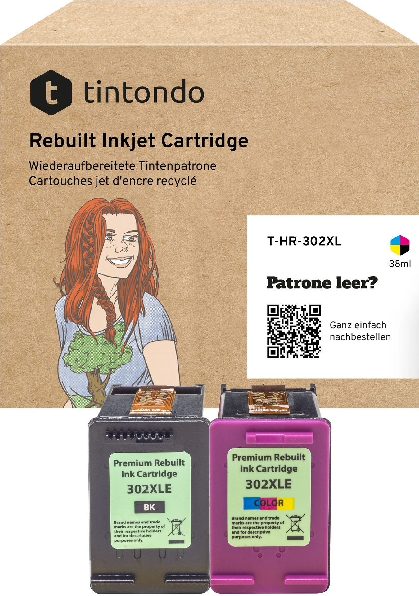 Recycelte Tintenpatronen HP 302XL Black+Color Multipack