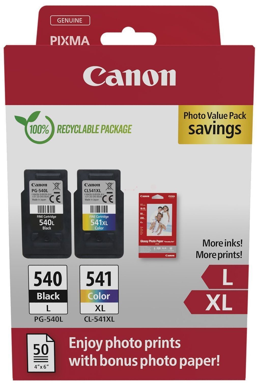 Original Druckerpatronen Canon PG-540L + CL-541XL Doppelpack Black and Color
