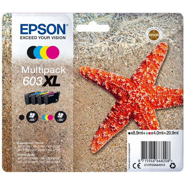 Original Tintenpatronen Epson 603XL Viererpack CMYK