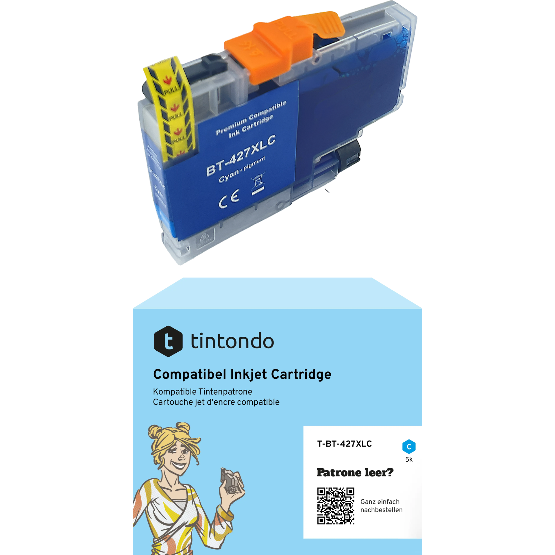 Tintenpatrone kompatibel zu Brother LC-427XL Cyan ~5.000 Seiten – passend für Brother HL-J6010DW, MFC-J5955DW, MFC-J6955DW