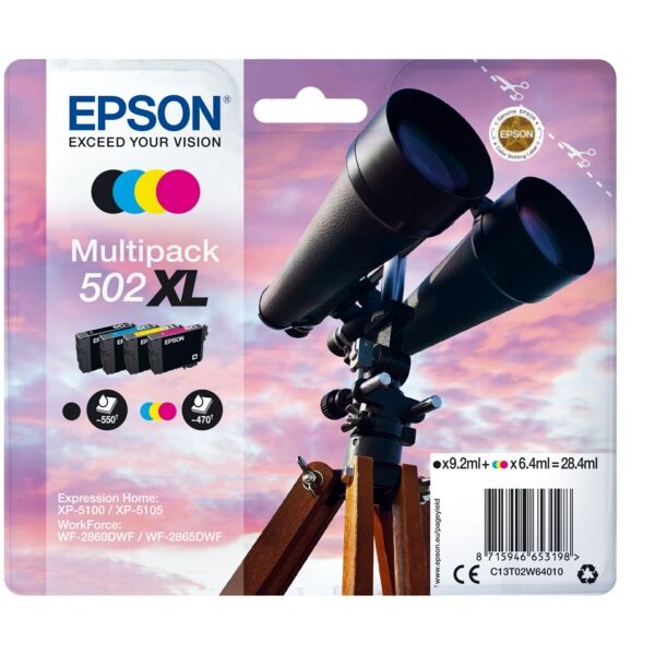 Original Tintenpatronen Epson 502XL Viererpack CMYK