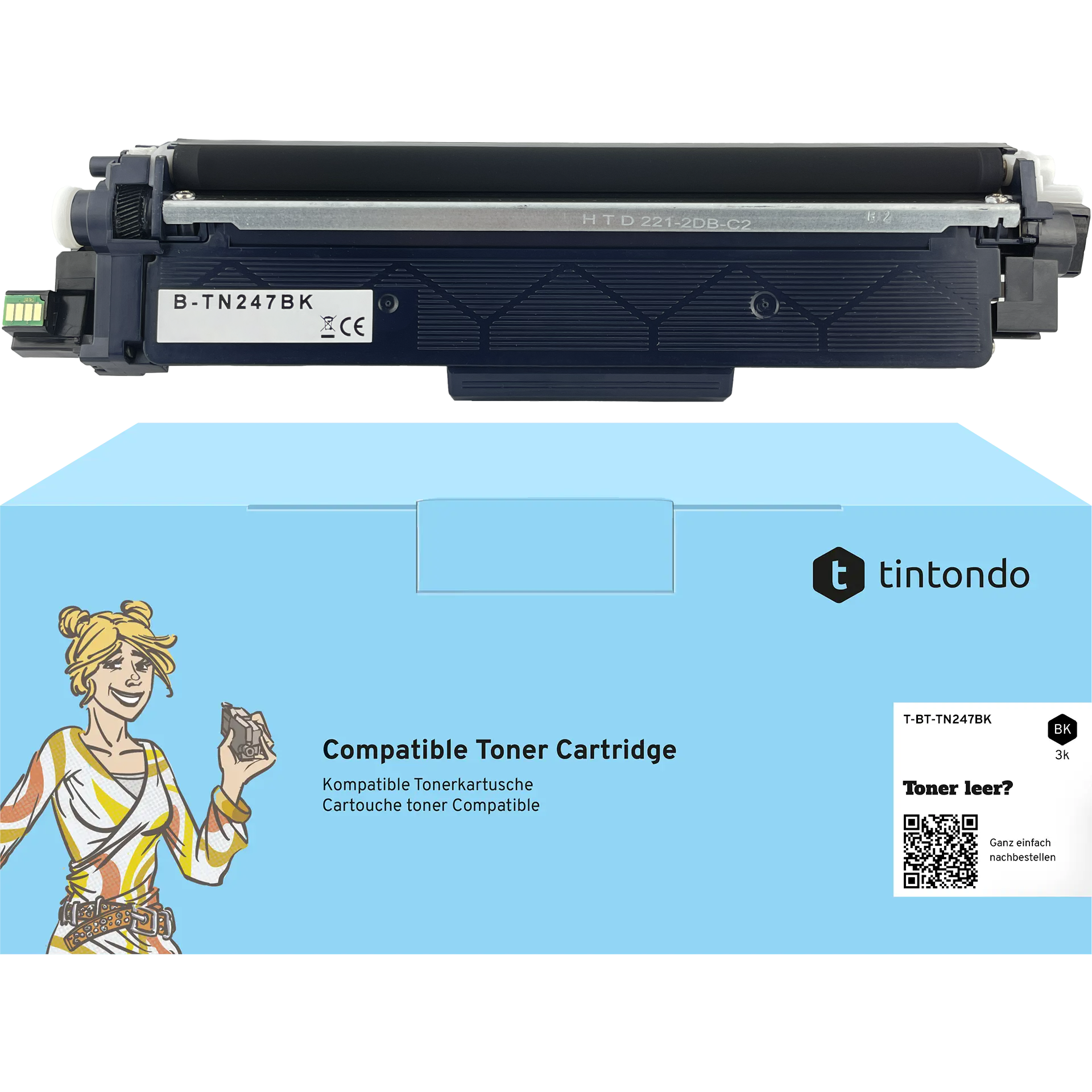 Toner, kompatibel zu Brother TN-247 Black ~ 3.000 Seiten – passend für Brother HL-L3270CDW, DCP-L3550CDW, MFC-L3750CDW