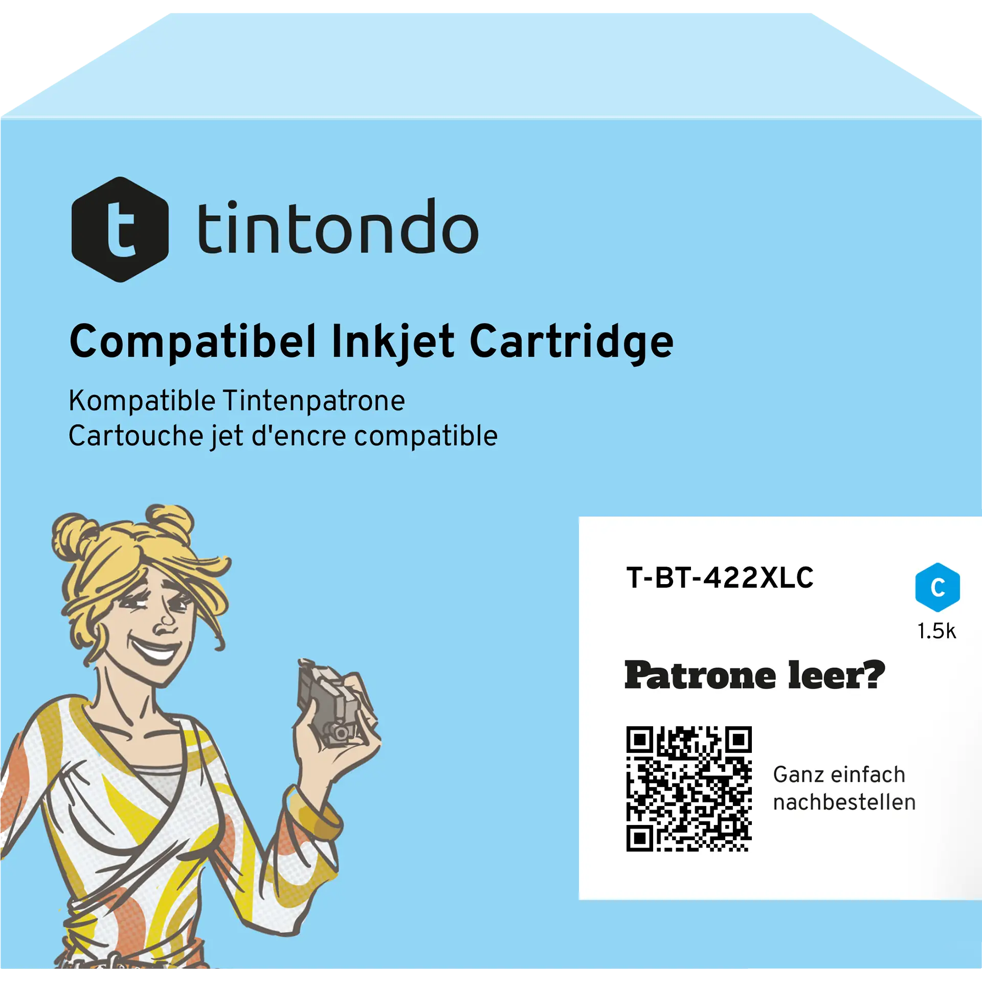 Tintenpatrone, kompatibel zu Brother LC-422XL Cyan ~ 1.500 Seiten