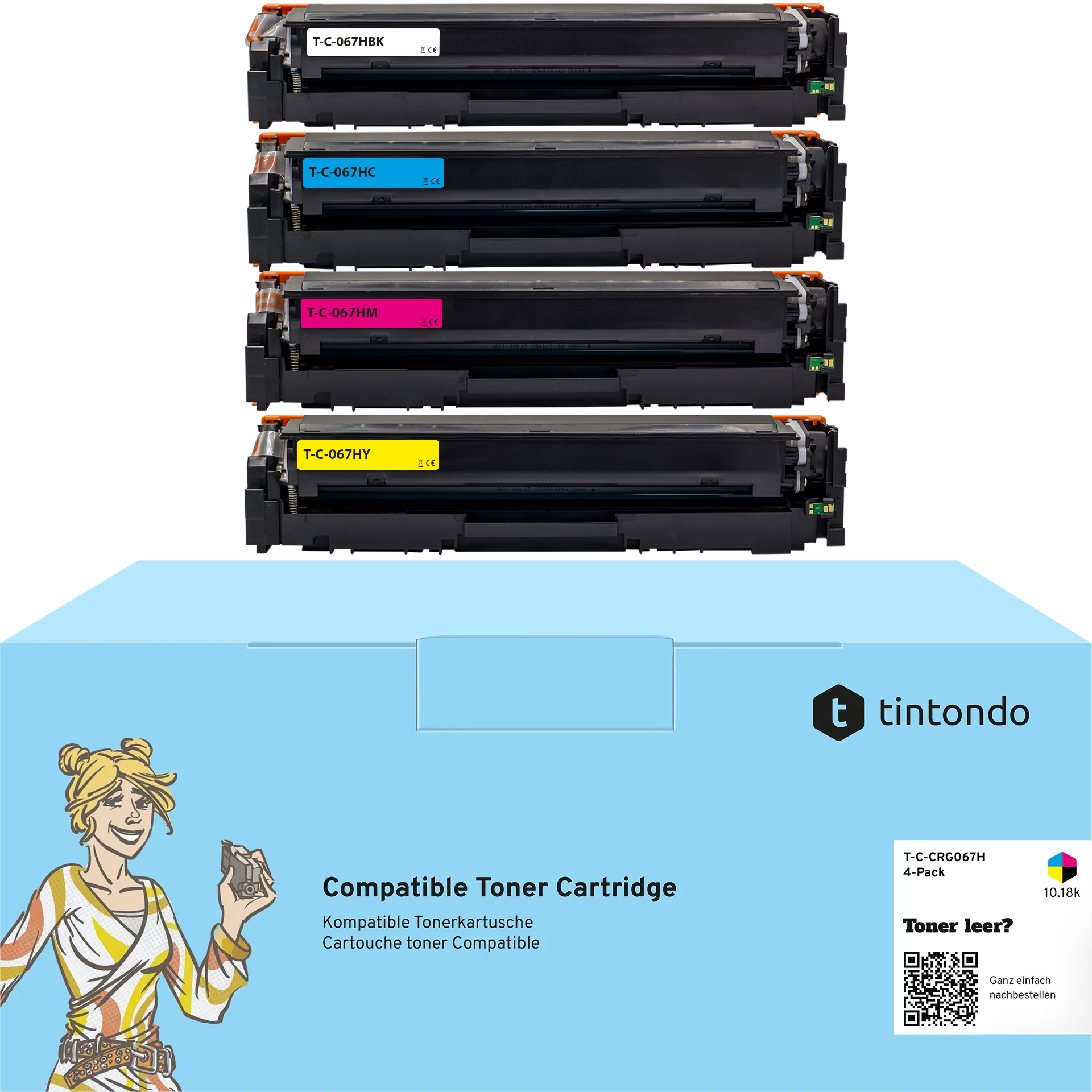 Toner kompatibel zu Canon  067H BKCMY 4er Set
