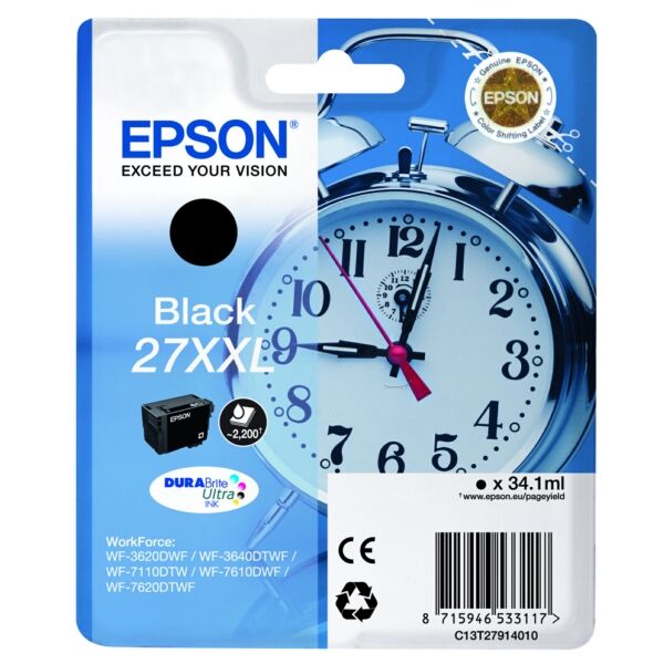 Original Tintenpatrone Epson 27XXL Black