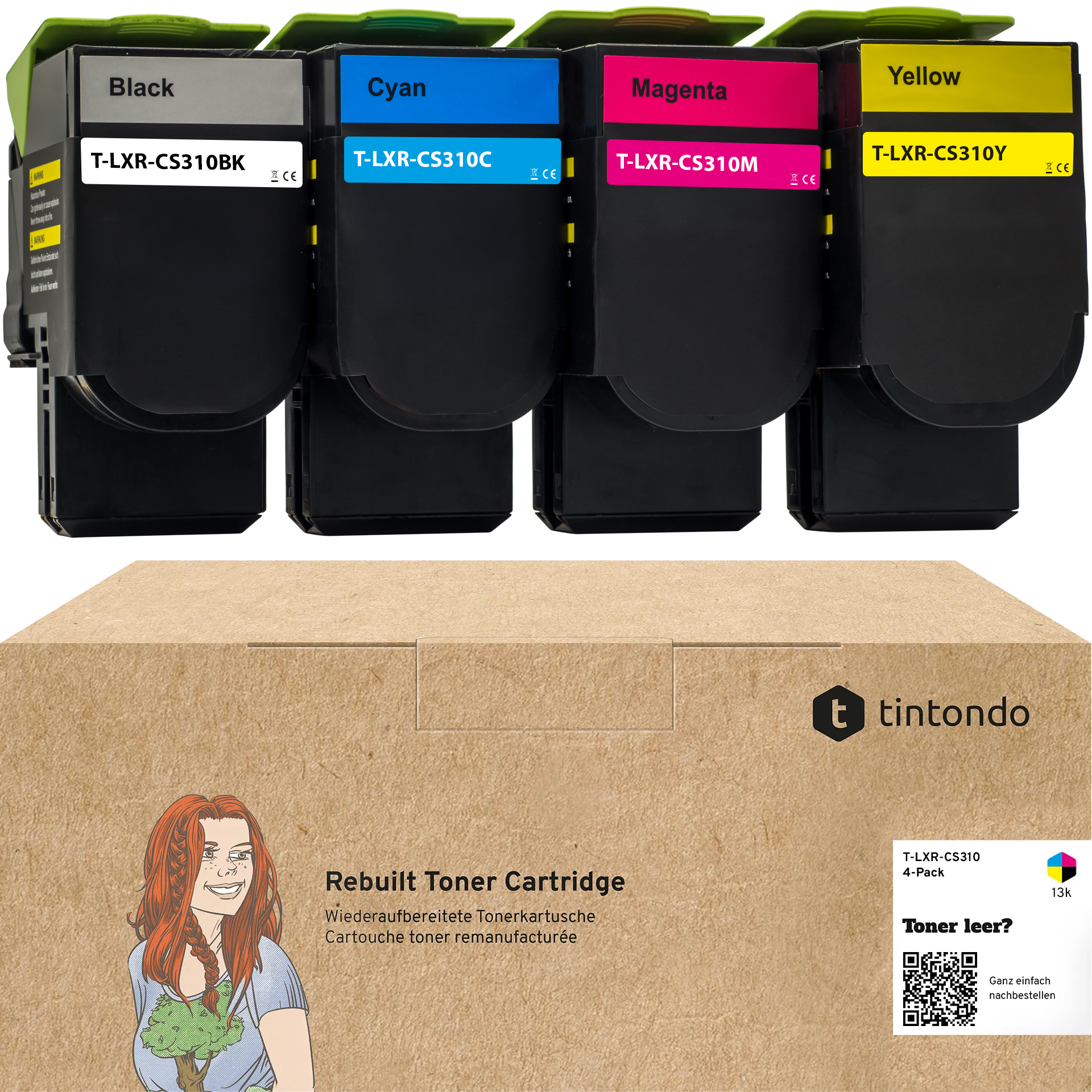 Kompatibler Toner für Lexmark CS310dn CS410dn CS510de 70C2HK0 70C2HC0 70C2HM0 70C2HY0 CMYK 4er Set