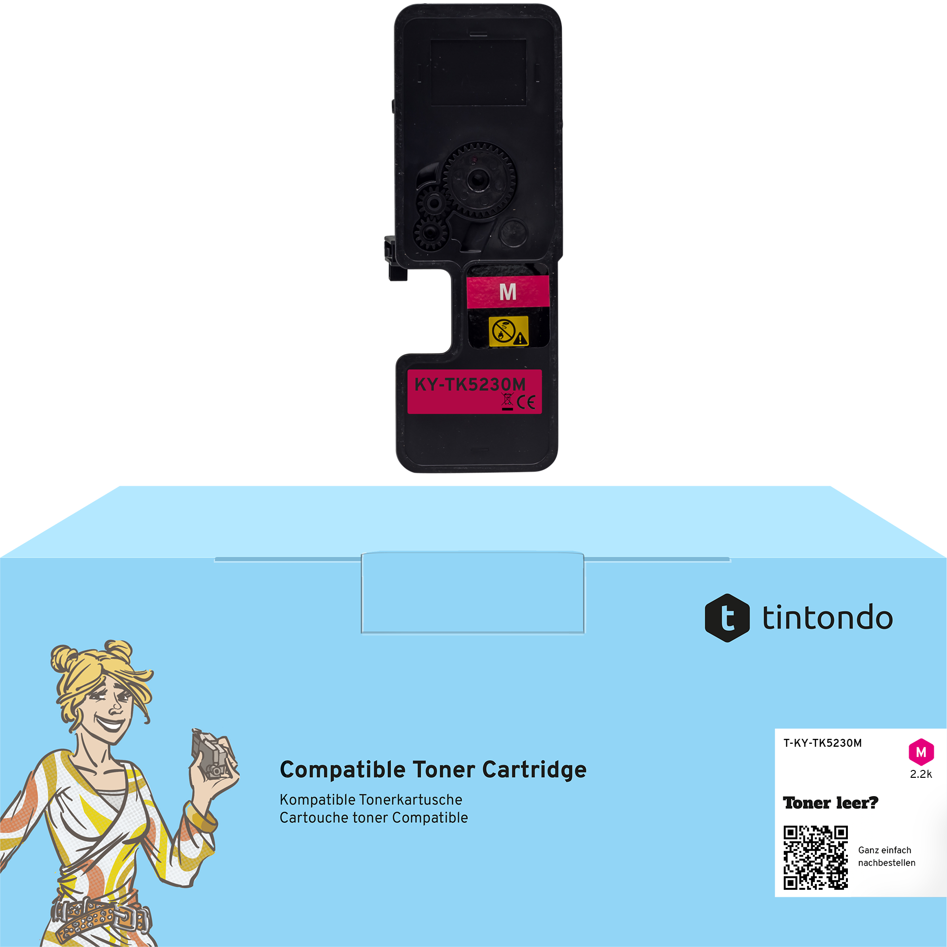 Toner, kompatibel zu Kyocera TK-5230 Magenta ~ 2.200 Seiten – passend für Kyocera ECOSYS P5021cdw, M5521cdn, M5521cdw