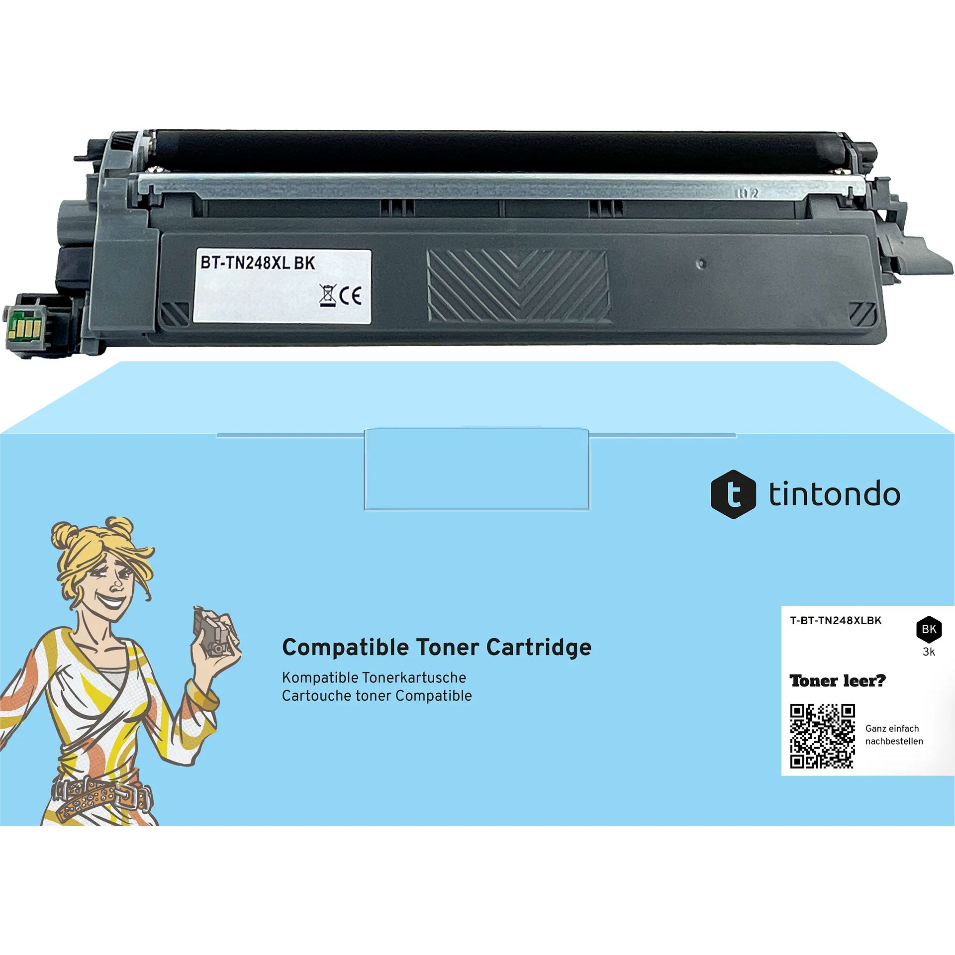 Toner, kompatibel zu Brother TN-248XL Black ~ 3.000 Seiten – passend für Brother HL-L3240CDW, DCP-L3560CDW, MFC-L3760CDW