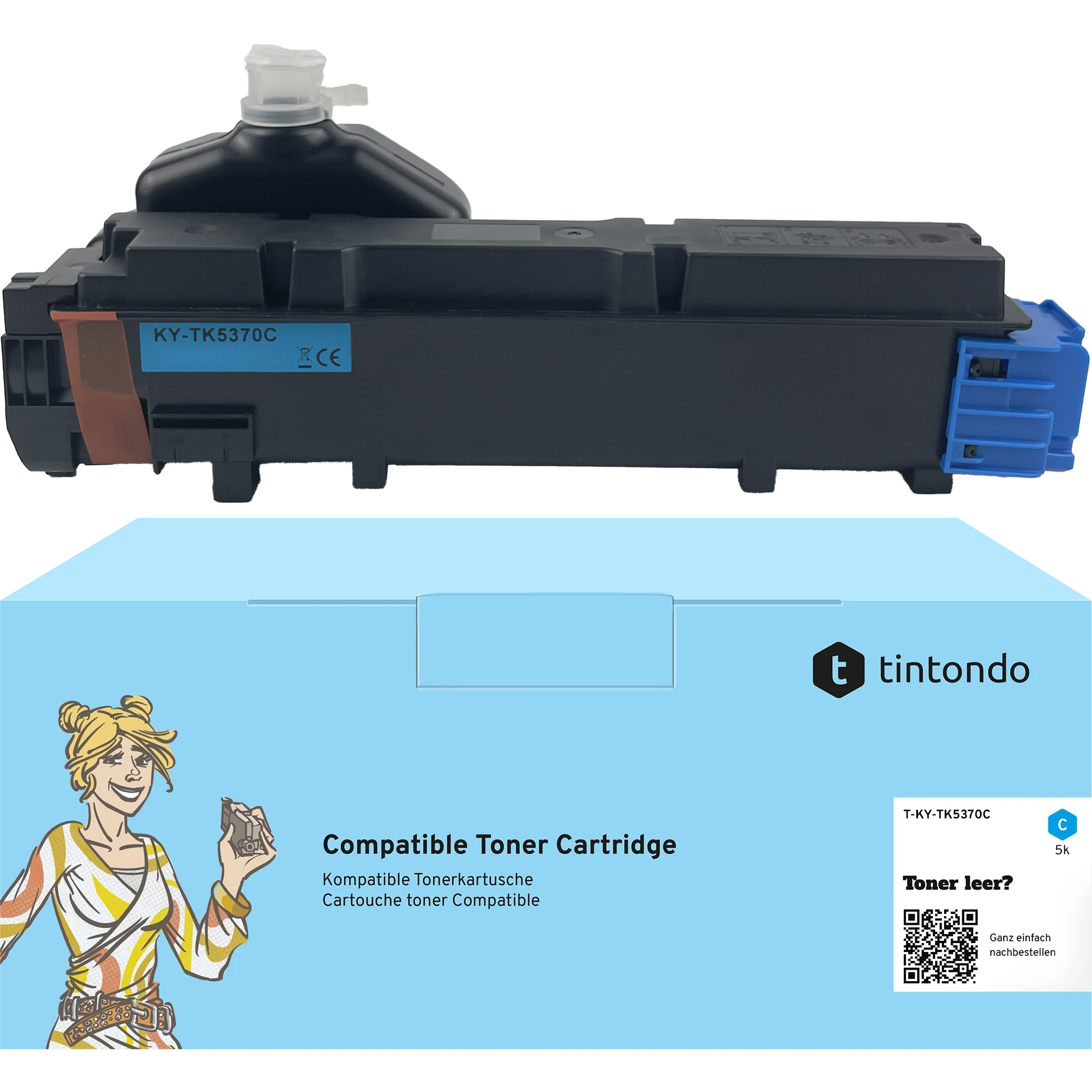 Toner, kompatibel zu Kyocera TK-5370 Cyan ~ 5.000 Seiten – passend für Kyocera ECOSYS MA3500cix, MA3500cifx, PA3500cx