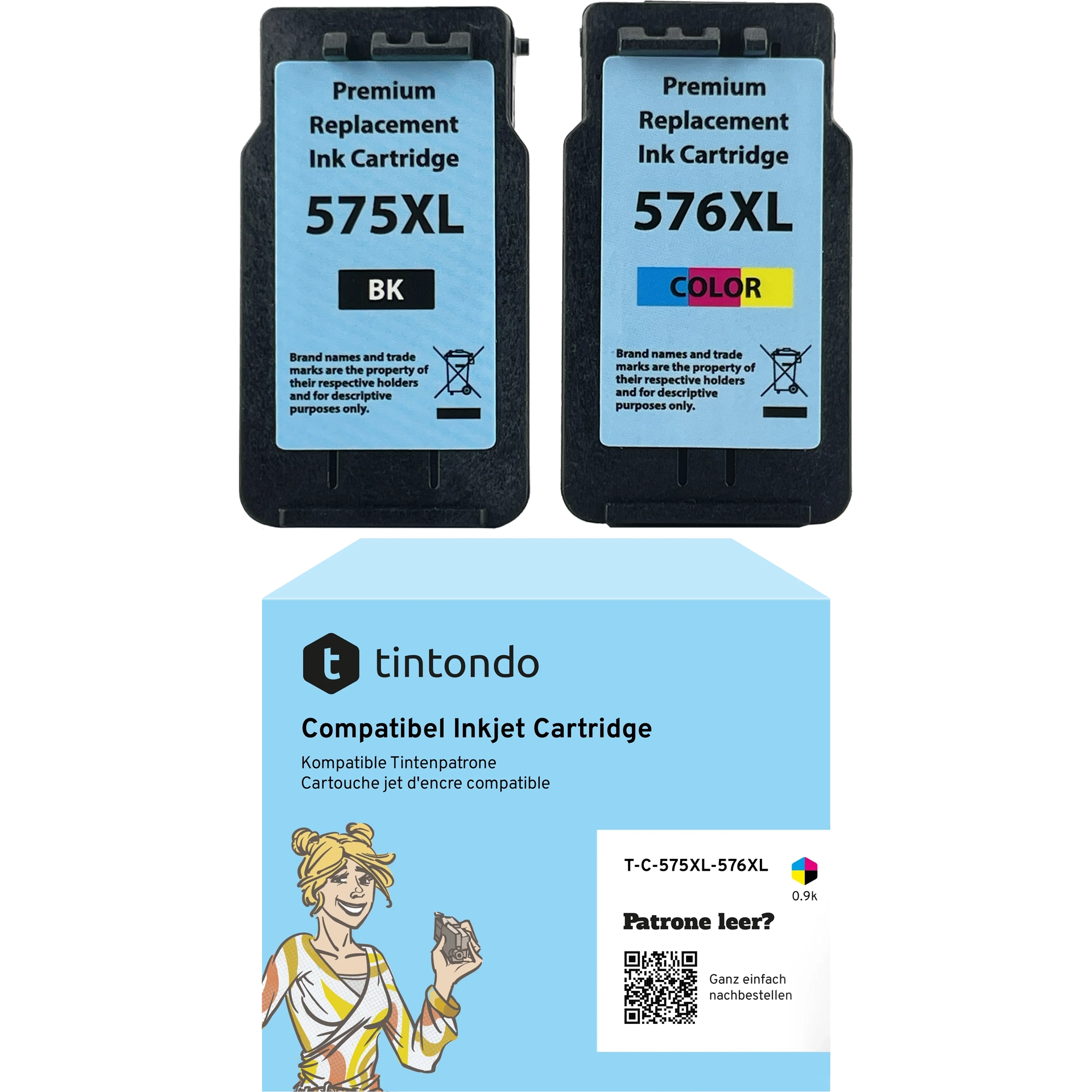 Druckkopfpatronen kompatibel zu Canon PG-575XL & CL-576XL Black+Color Multipack – geeignet für Canon PIXMA TS3551i, TS3550i, TS3550