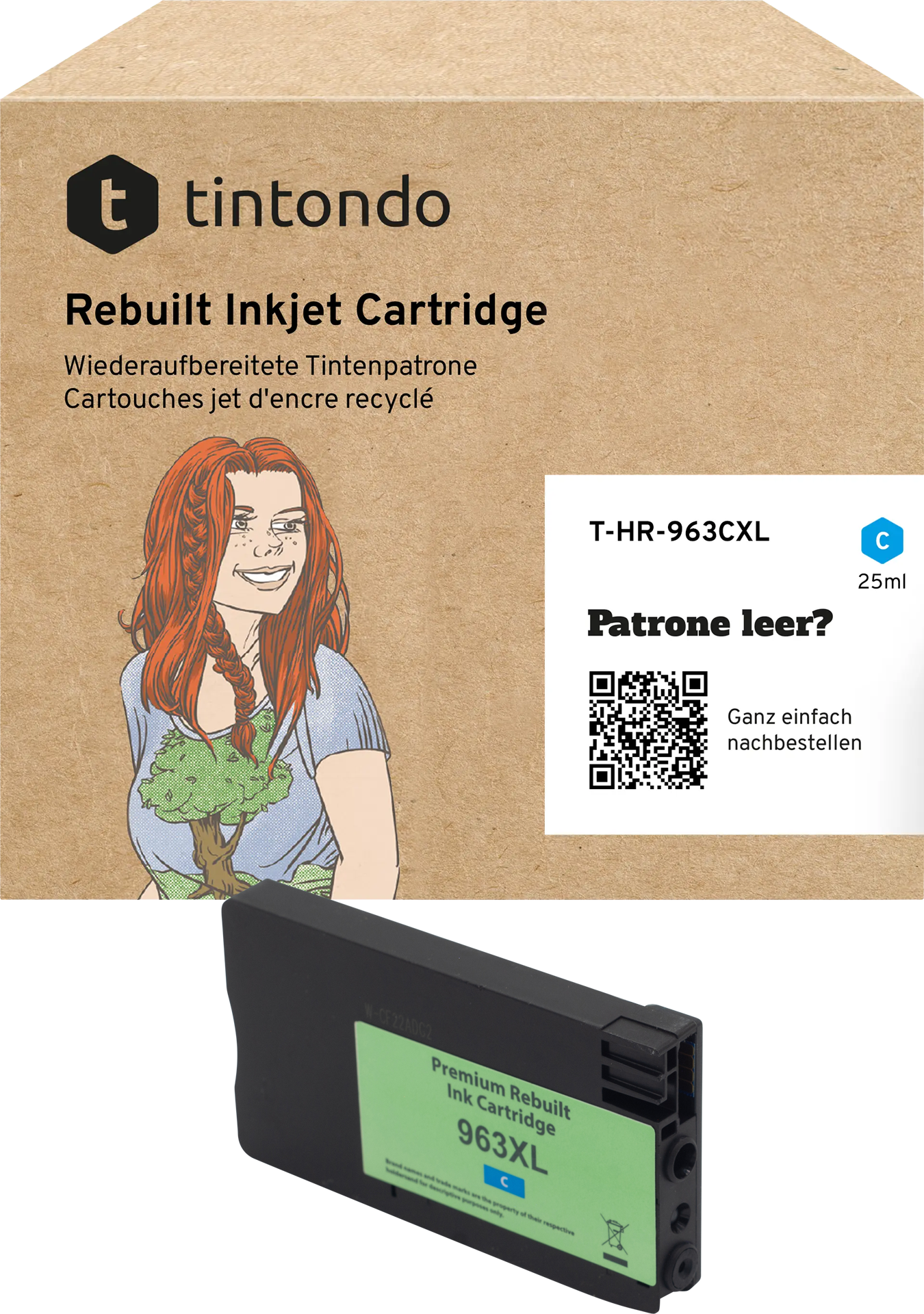 Recycelte Tintenpatrone HP 963XL Cyan ~ 1.600 Seiten