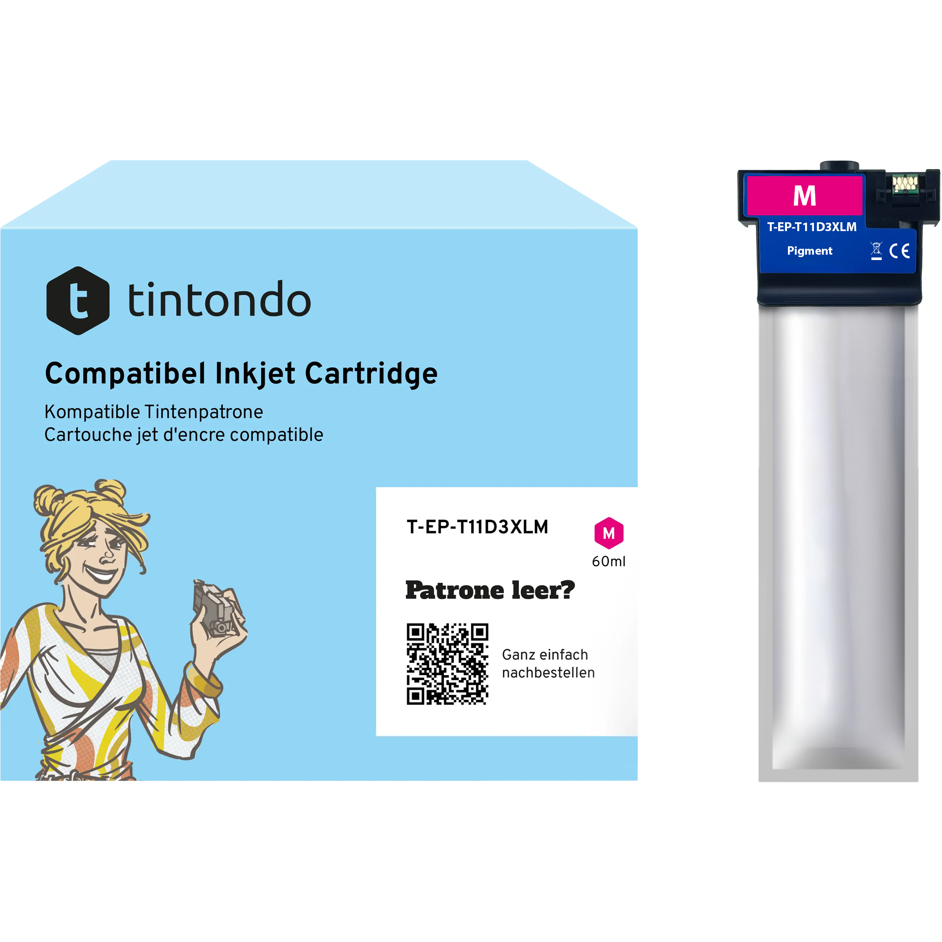 Druckerpatrone kompatibel für Epson T11D340 XL Magenta