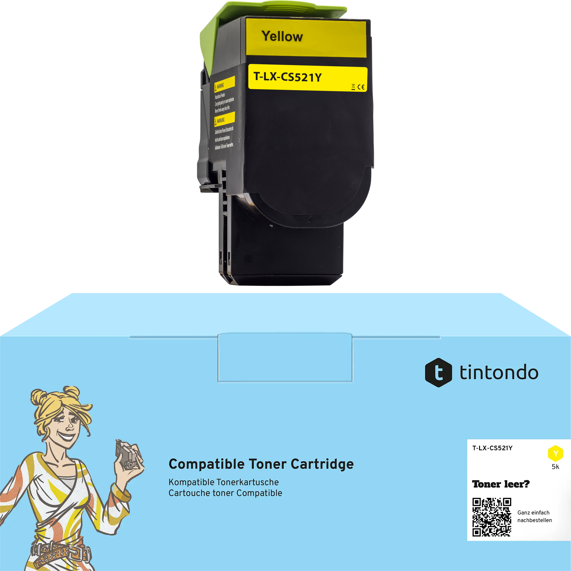 Toner kompatibel für Lexmark CX622ade CX625adhe CX625ade 78C2XY0 782XY Gelb
