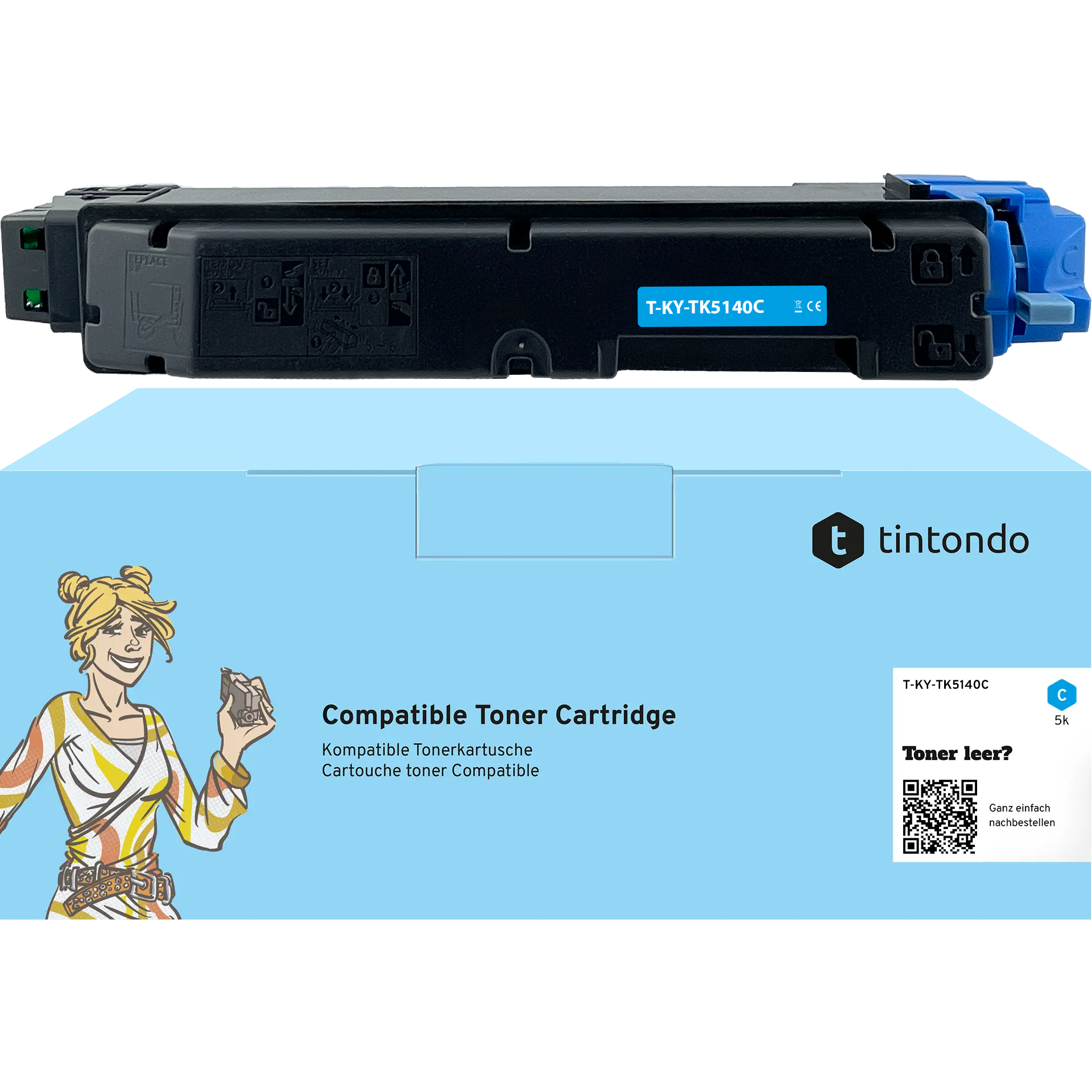 Toner kompatibel für Kyocera TK-5140 Cyan