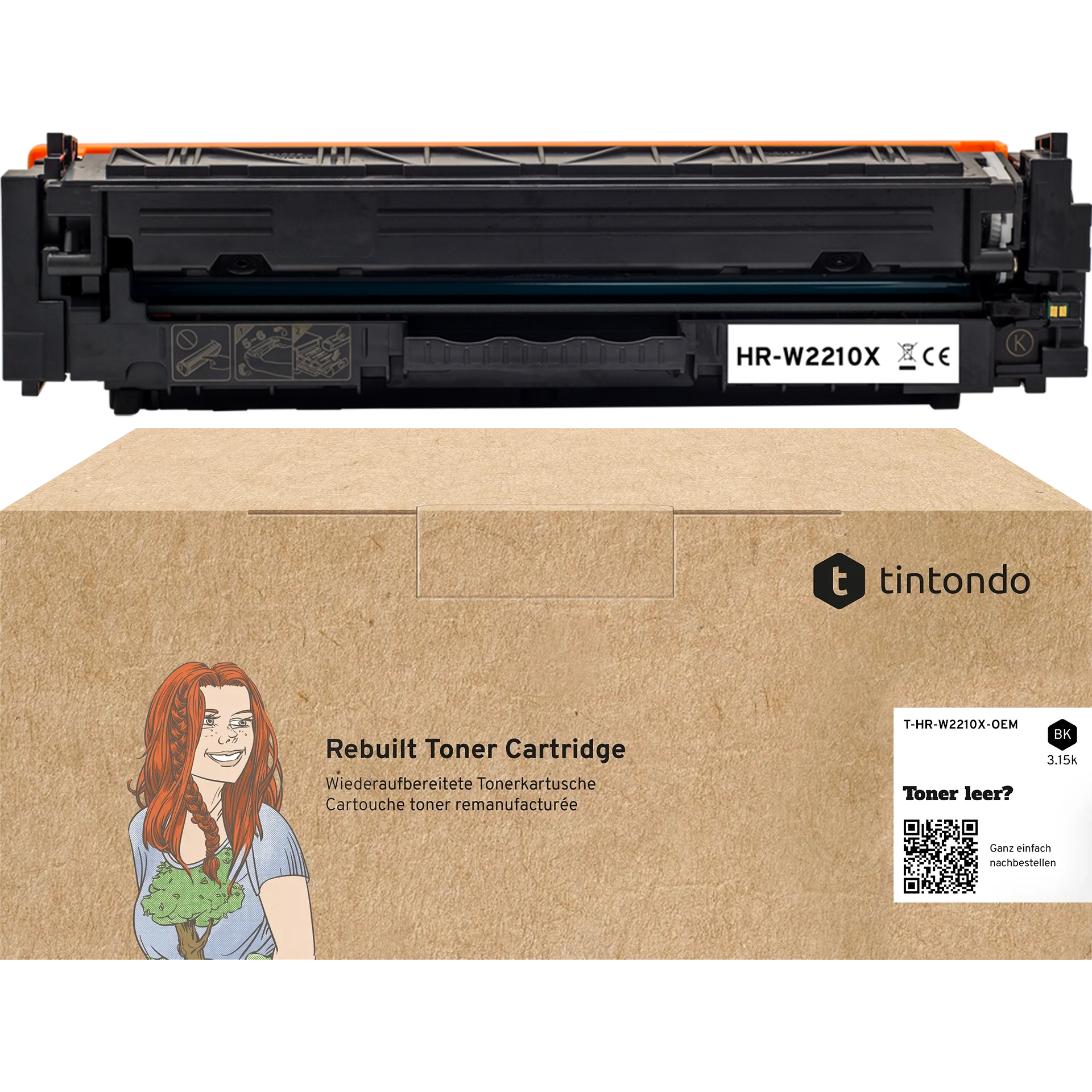 Recycelter Toner HP W2210X 207X Black ~ 3.150 Seiten