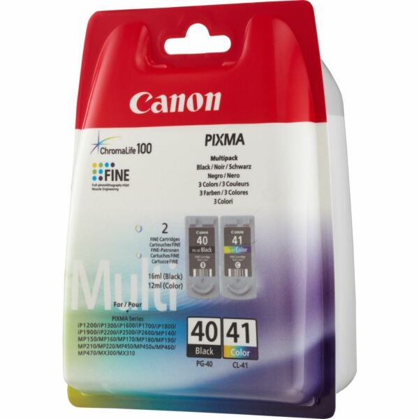 Original Druckerpatronen Canon PG-40+CL-41 Doppelpack Black and Color