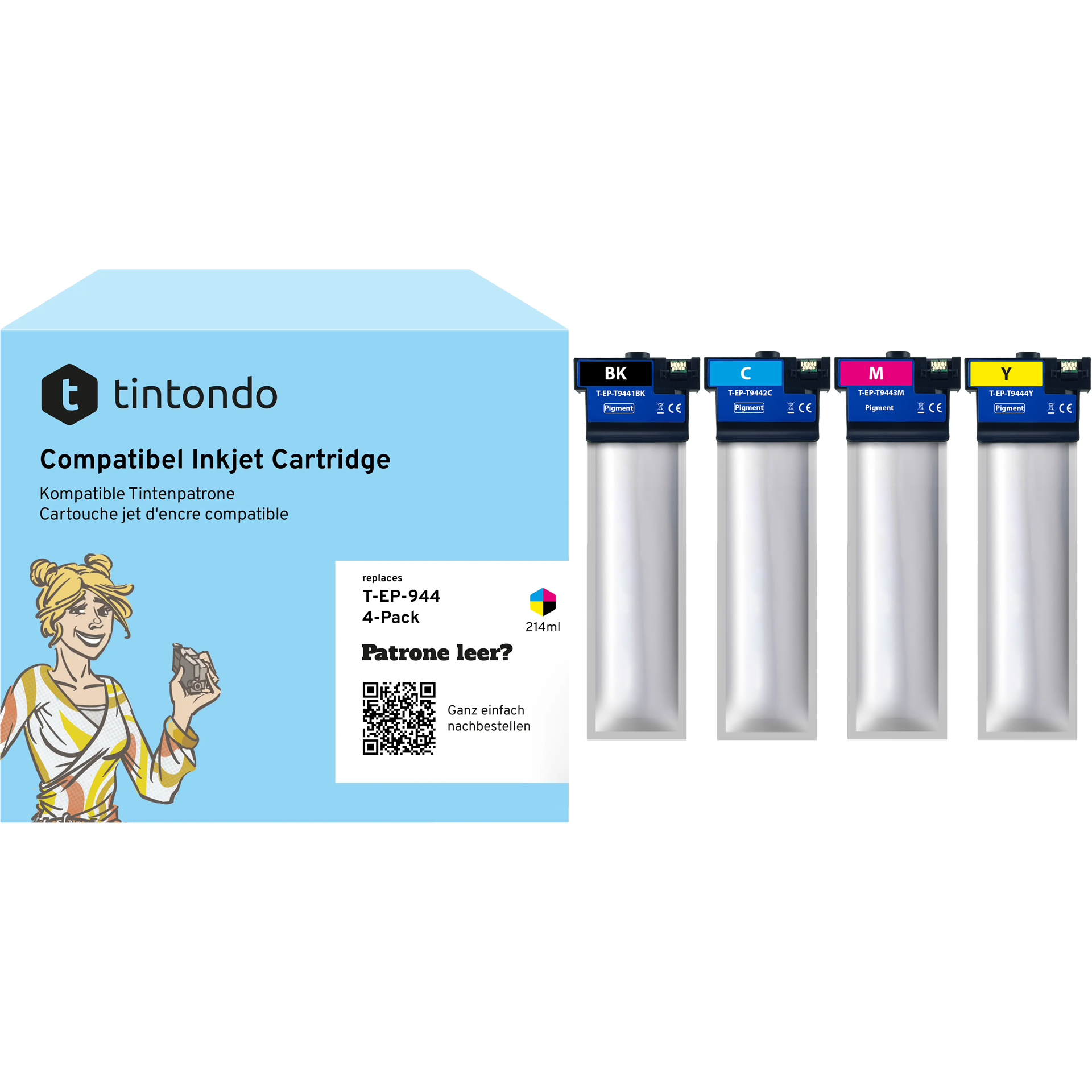 Druckerpatronen kompatibel für Epson T9441 T9442 T9443 T9444 L BKCMY 4er Set
