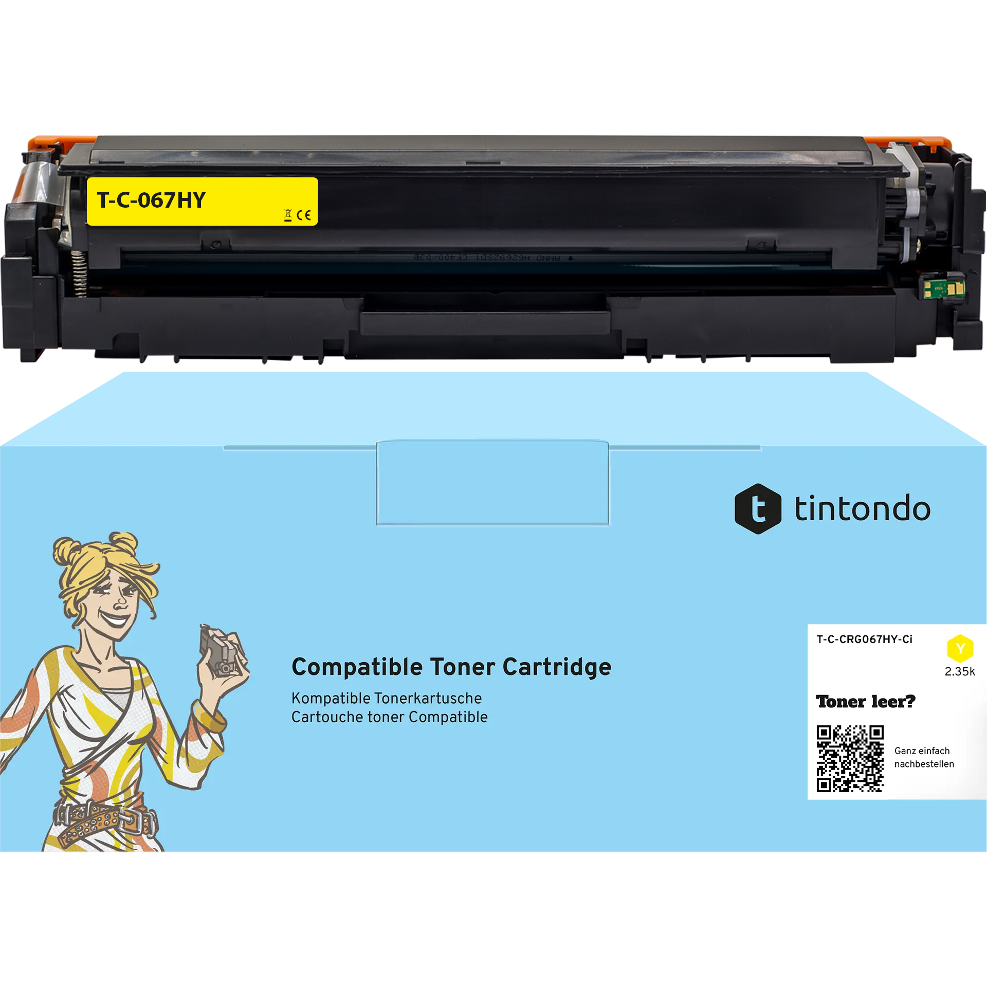 Toner kompatibel zu Canon  067H Gelb