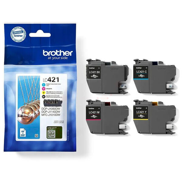 Original Tintenpatronen Brother LC-421VAL Viererpack CMYK