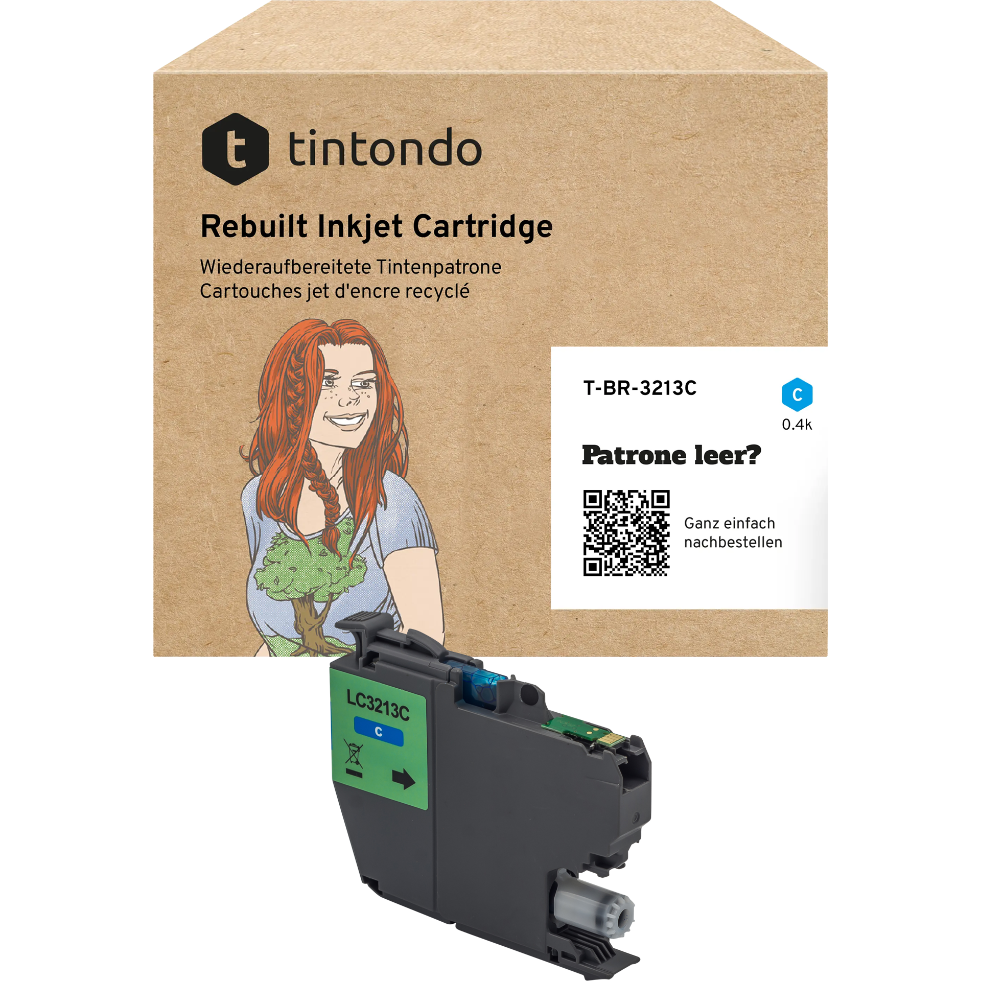 Recycelte Tintenpatrone Brother LC-3213 Cyan ~ 500 Seiten – passend für Brother DCP-J772DW, MFC-J497DW, MFC-J890DW