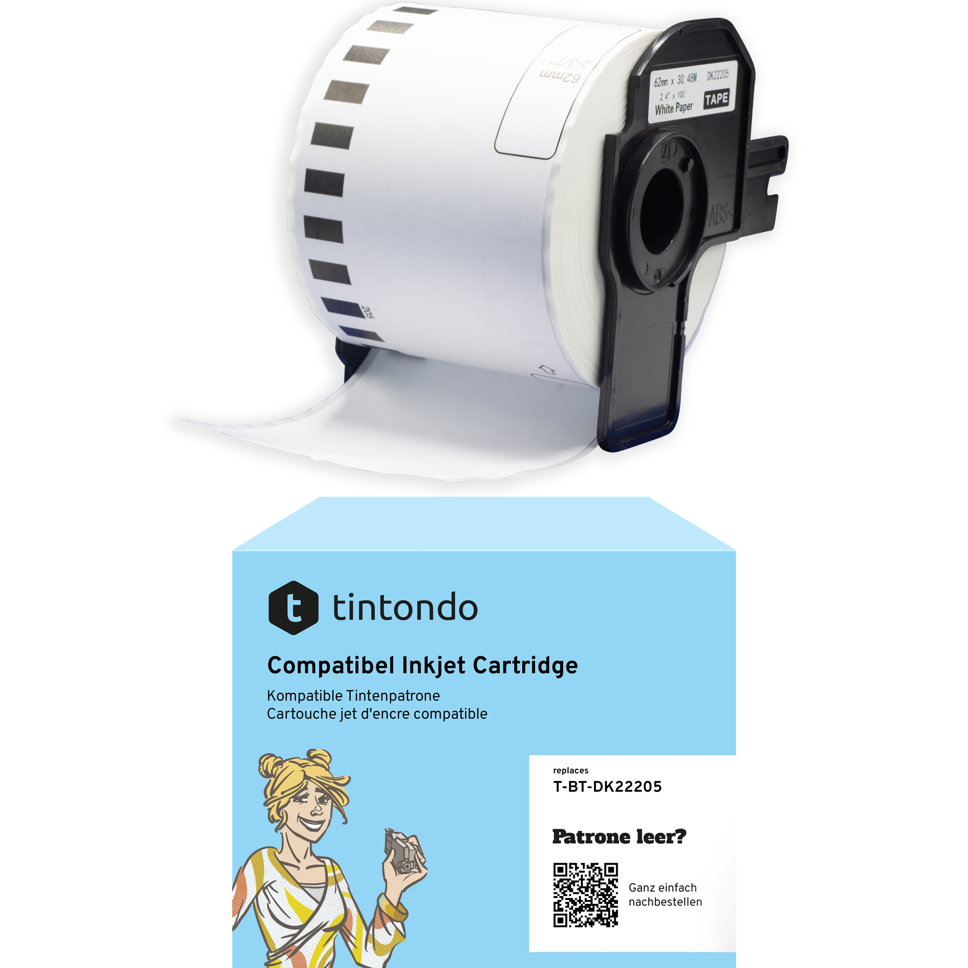 Kompatible Brother DK-22205 Etiketten Weiß – für Brother QL-700, QL-800, QL-1100 Etikettendrucker