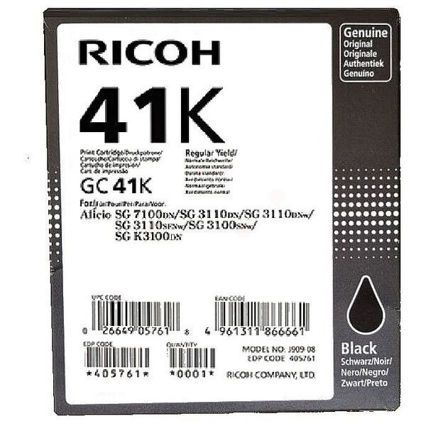 Original Gelkartusche Ricoh GC-41K Black