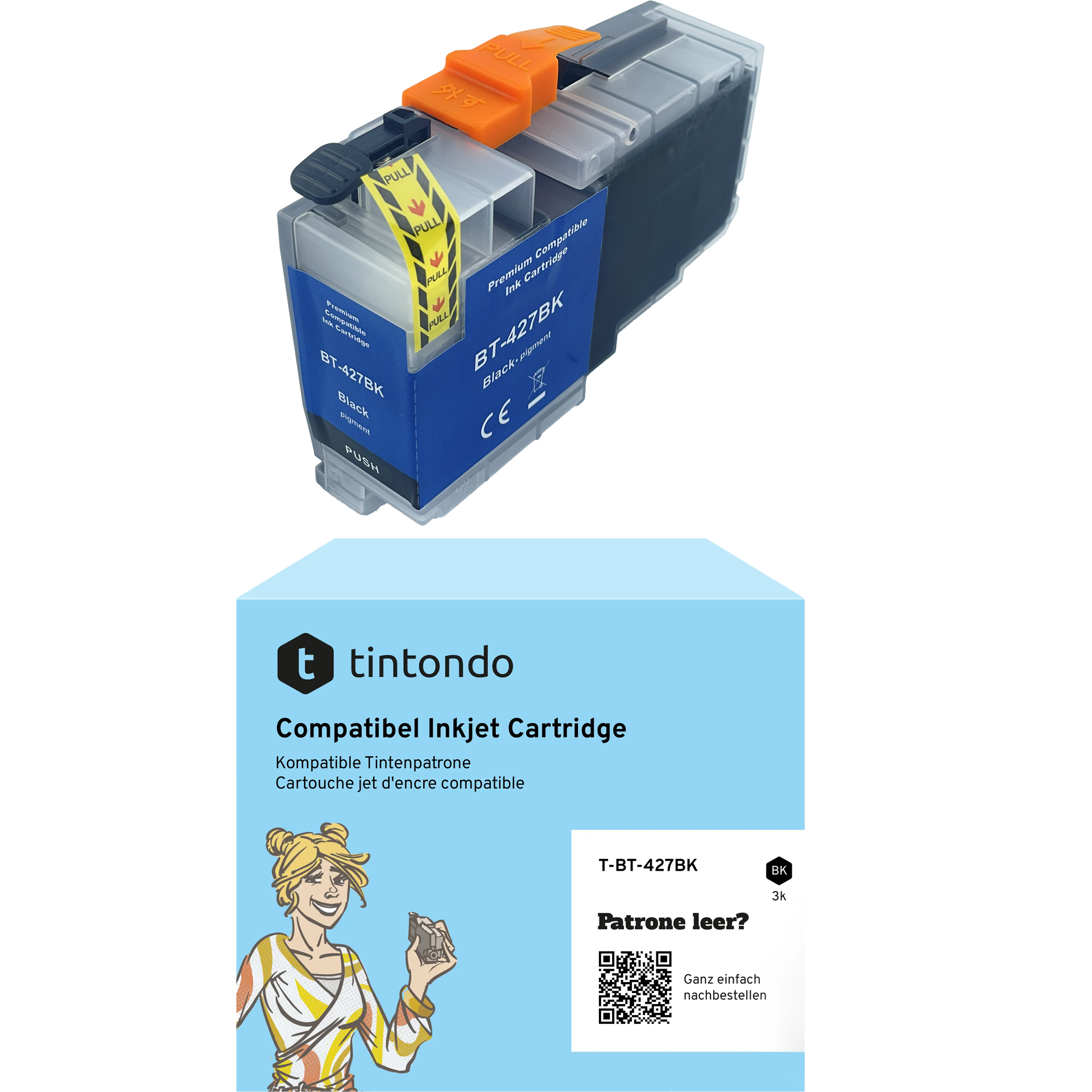 Tintenpatrone, kompatibel zu Brother LC-427 Black ~ 3.000 Seiten – passend für Brother HL-J6010DW, MFC-J5955DW, MFC-J6955DW