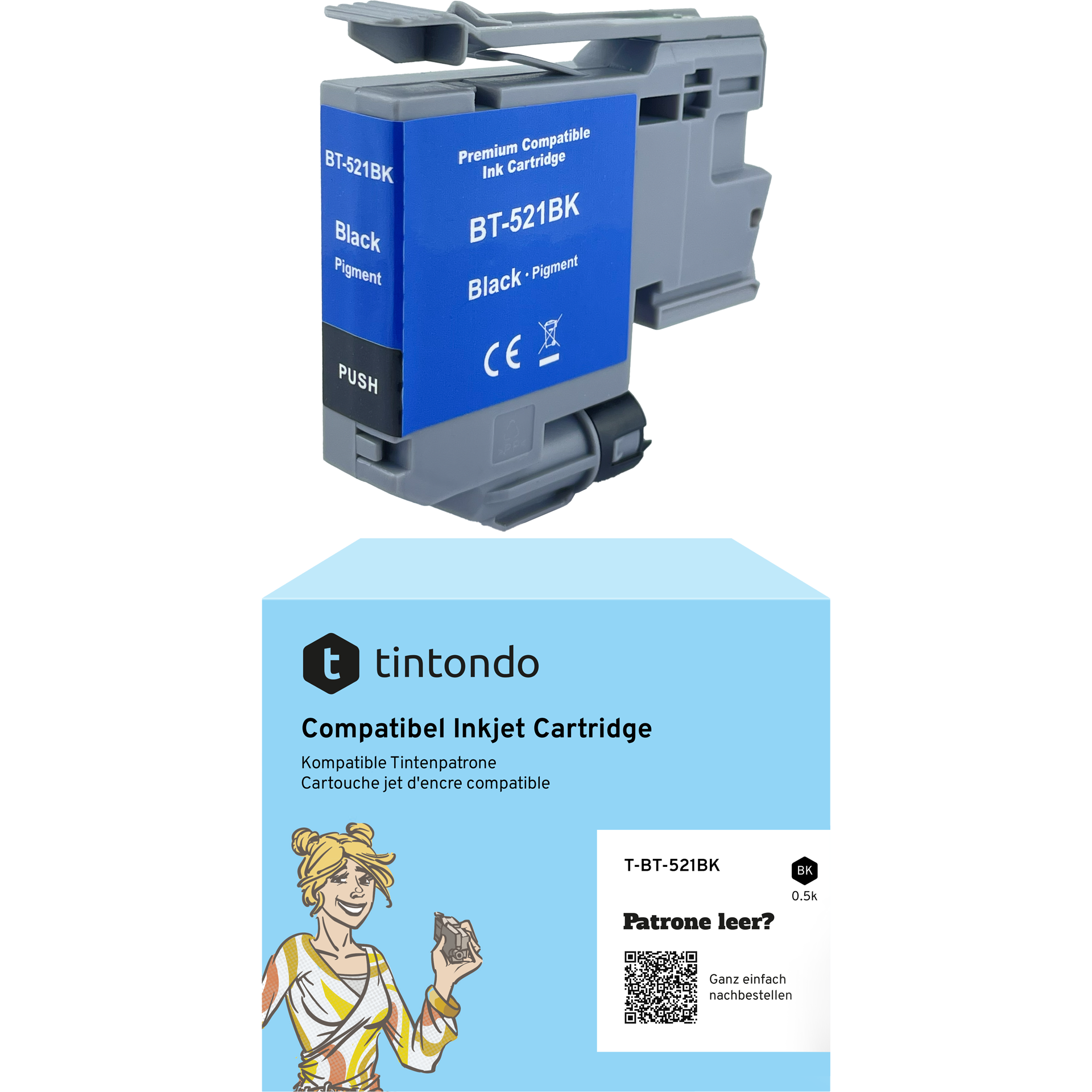 Druckerpatrone kompatibel zu Brother LC-521 Schwarz