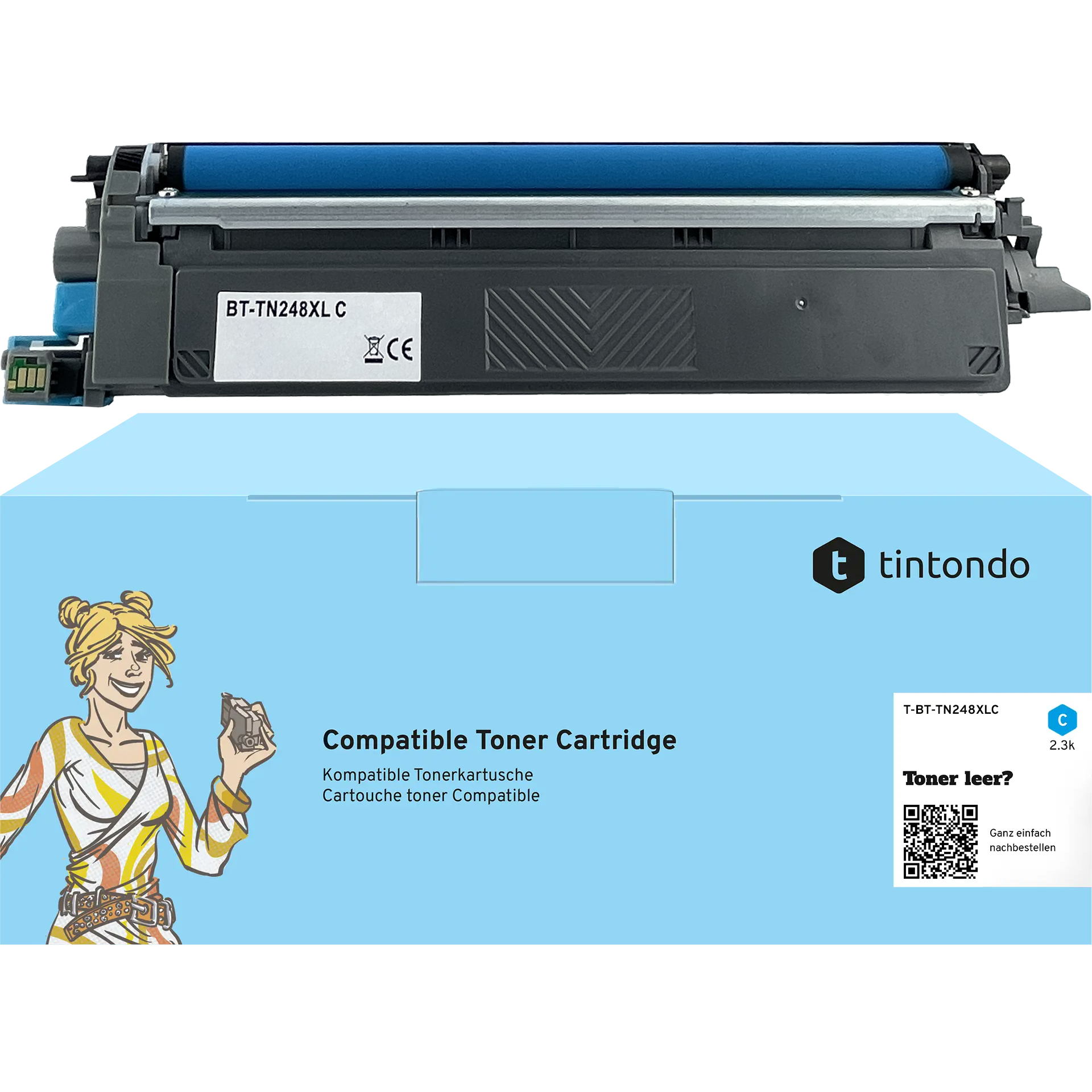 Toner, kompatibel zu Brother TN-248XL Cyan ~ 2.300 Seiten – passend für Brother HL-L3240CDW, DCP-L3560CDW, MFC-L3760CDW