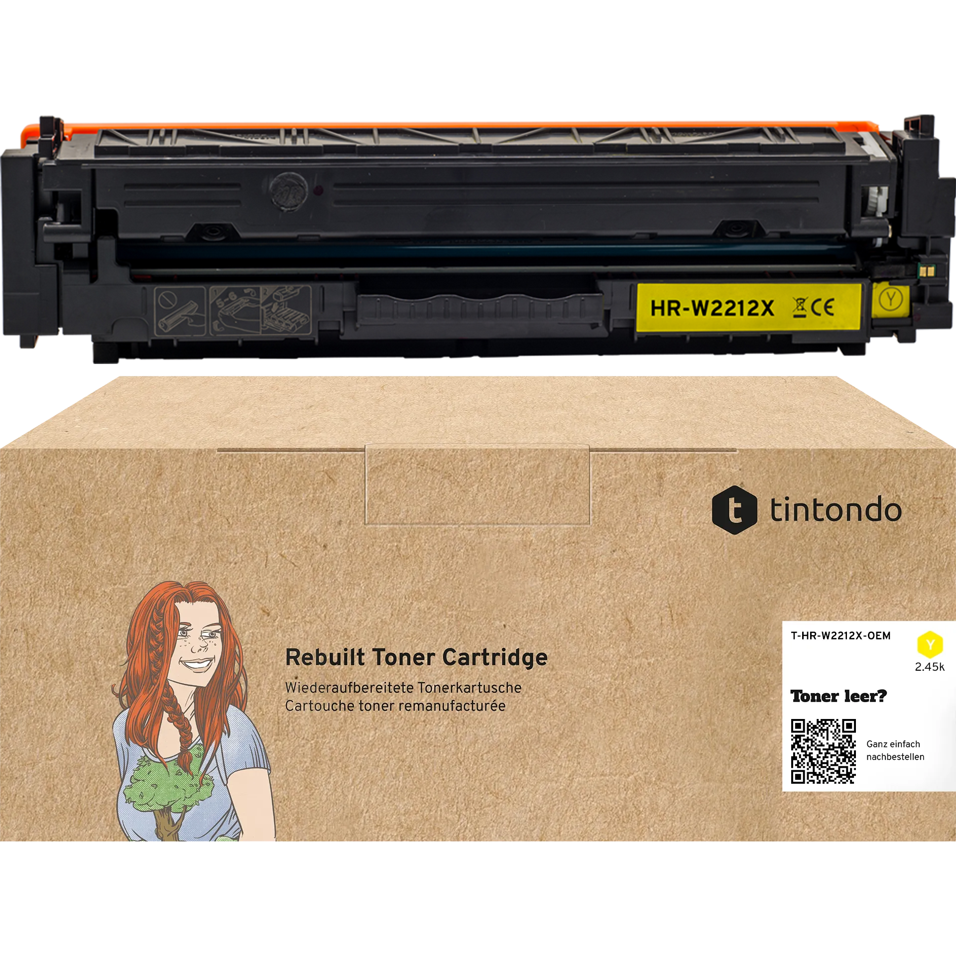 Recycelter Toner HP W2212X 207X Yellow ~ 2.450 Seiten