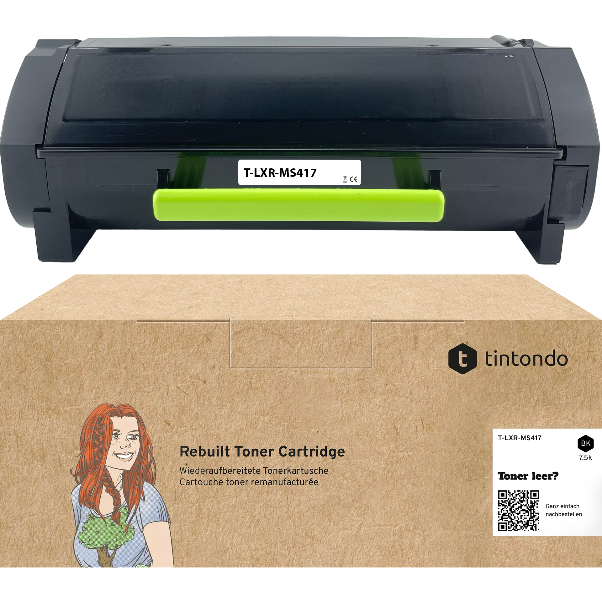 Rebuilt Toner für Lexmark MS417dn MS517dn 51B2H00 Schwarz