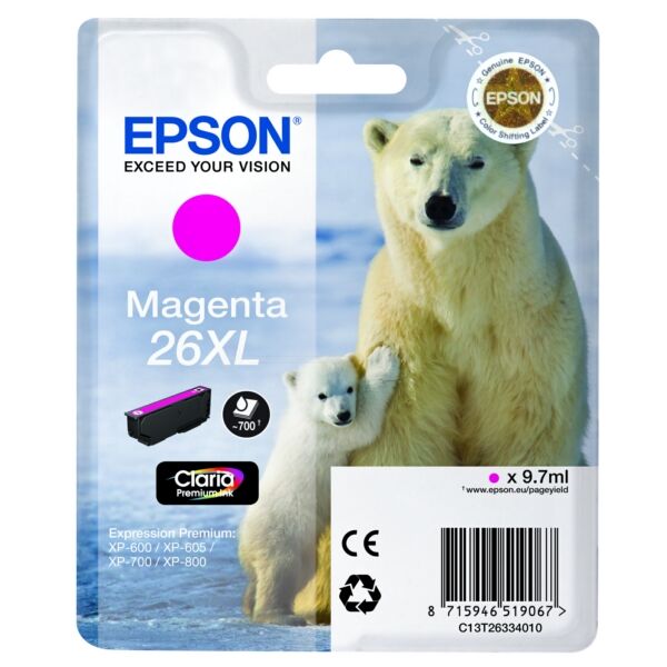 Original Tintenpatrone Epson 26XL Magenta