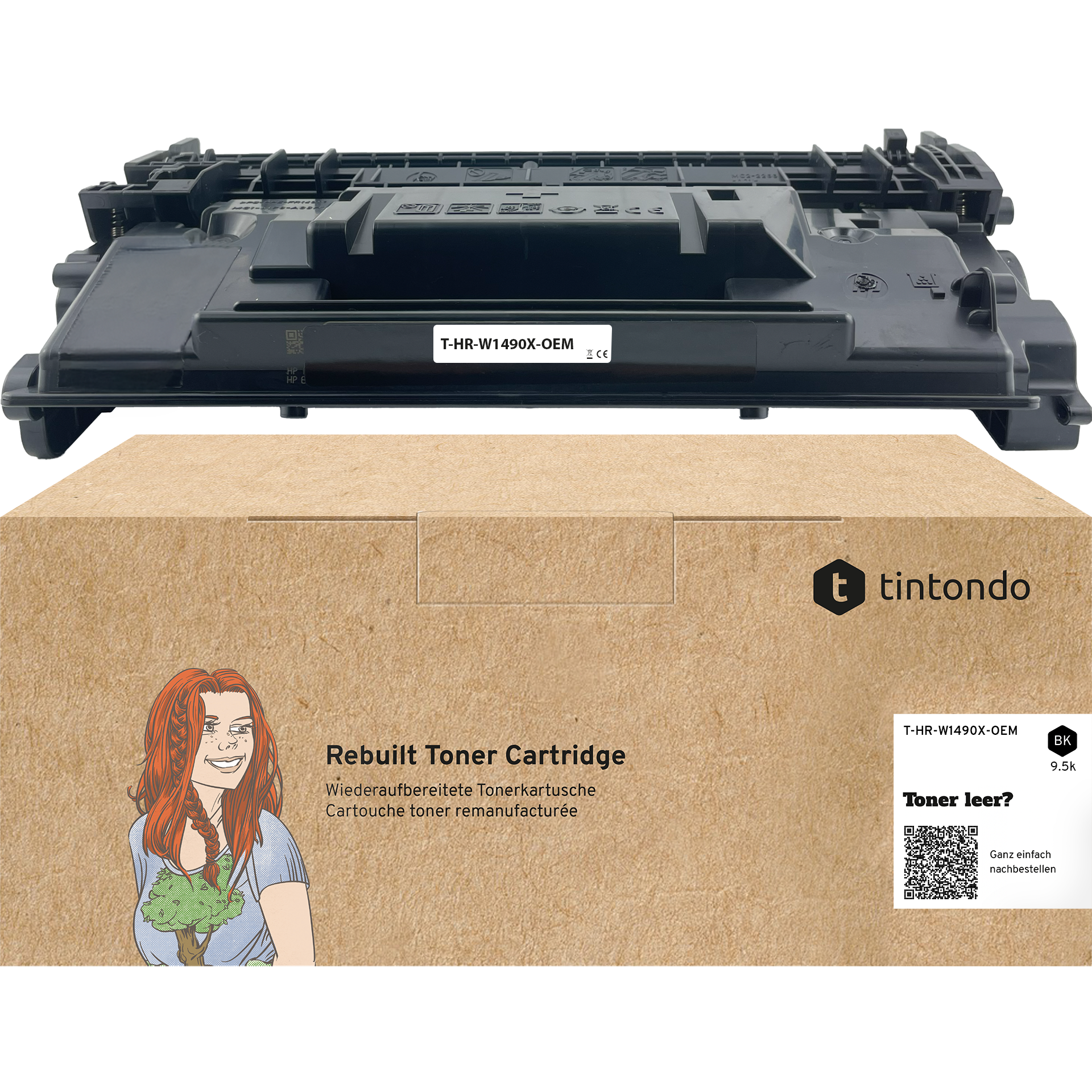 Recycelter Toner HP W1490X (149X) OEM Black ~ 9.500 Seiten