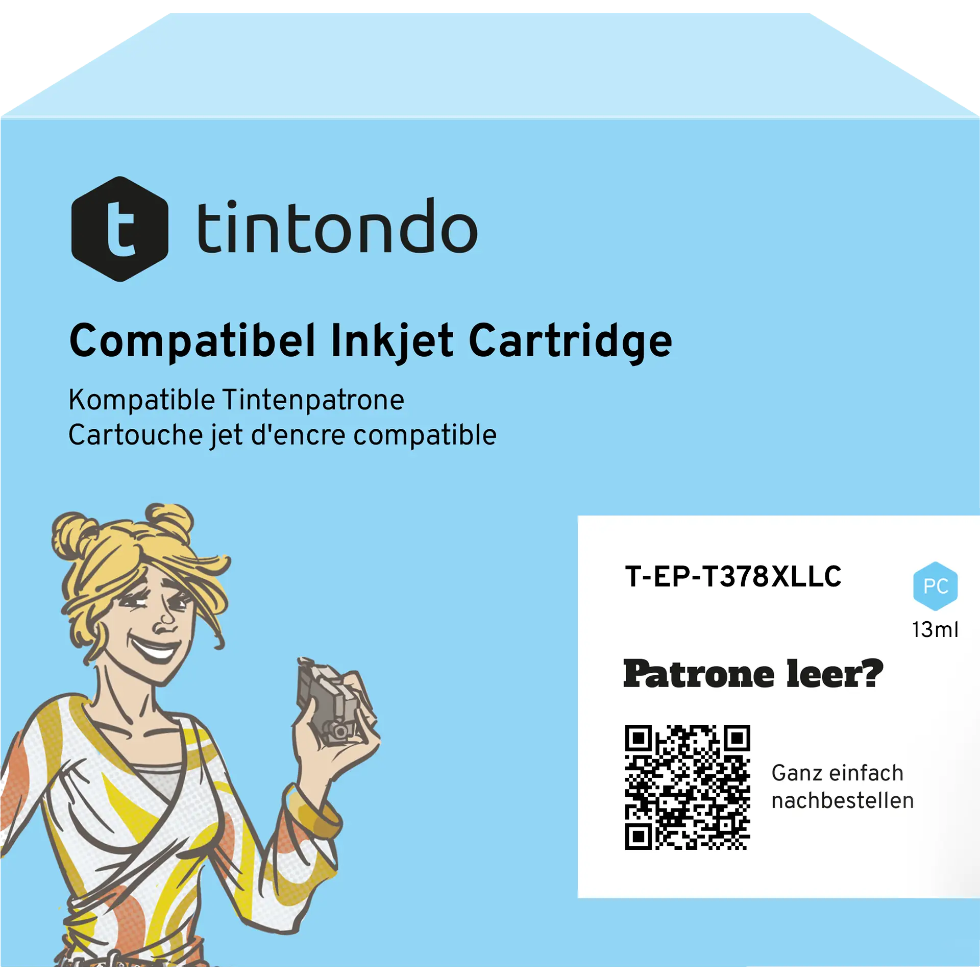 Tintenpatrone, kompatibel zu Epson 378XL LightCyan ~ 830 Seiten