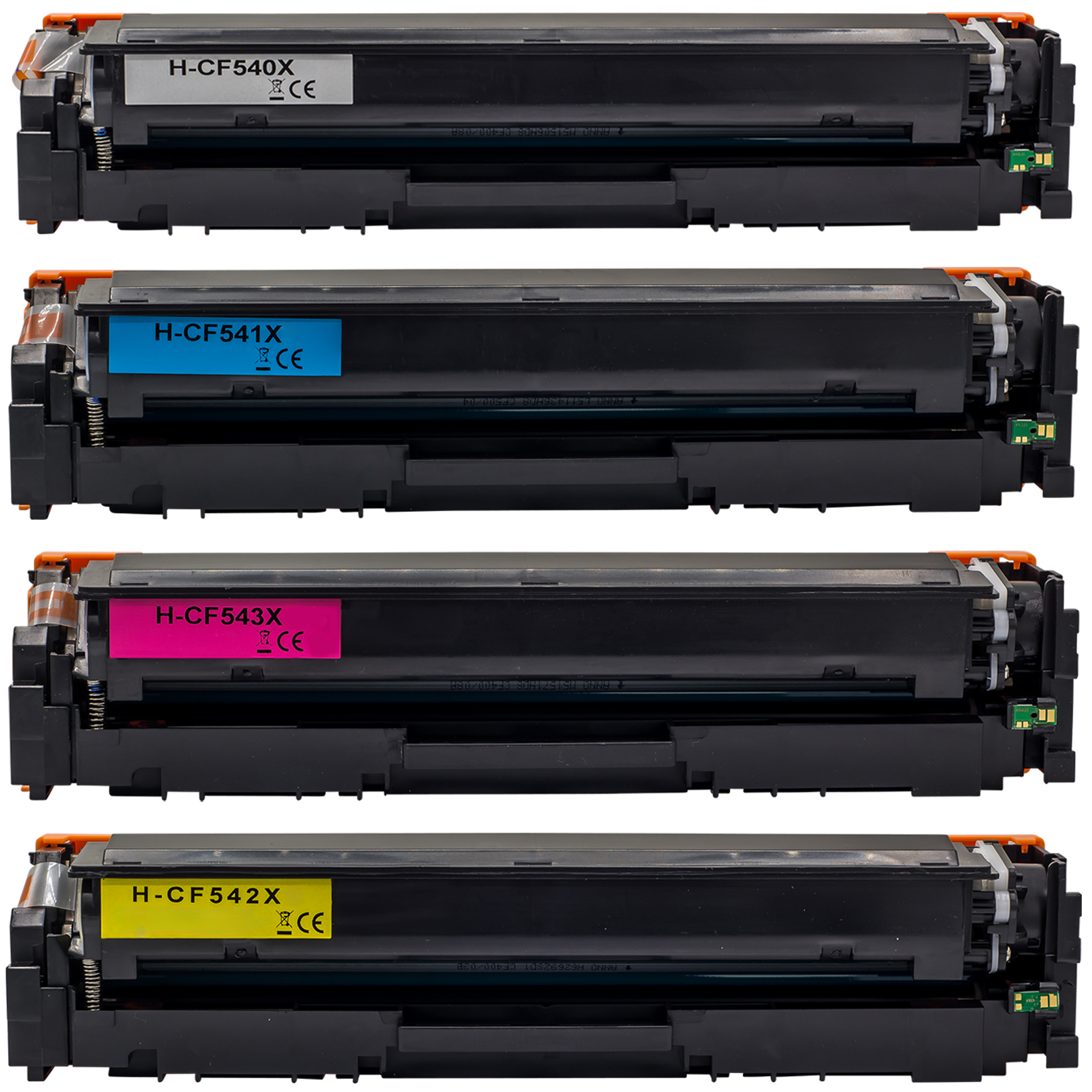 Toner, kompatibel zu HP 203X CF540X CF541X CF542X CF543X CMYK Multipack für HP Color LaserJet Pro M254dw, HP Color LaserJet Pro M281fdw