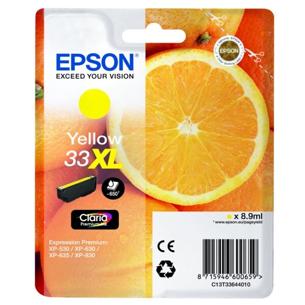 Original Tintenpatrone Epson 33XL Yellow