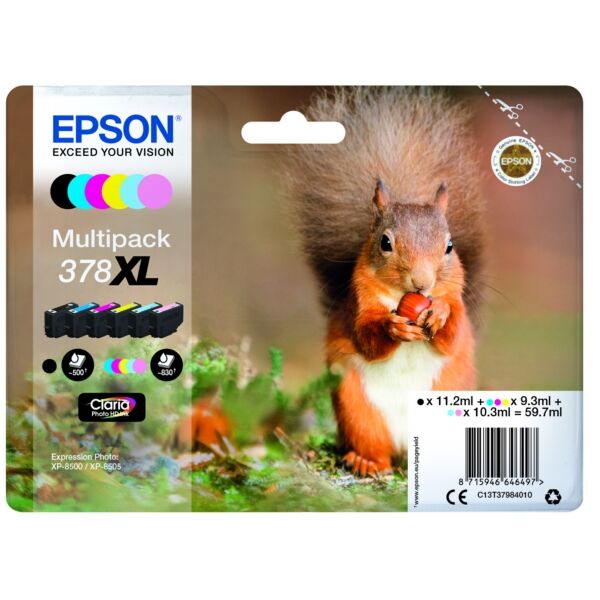 Original Tintenpatronen Epson 378XL Sechserpack CMYK/PC/PM