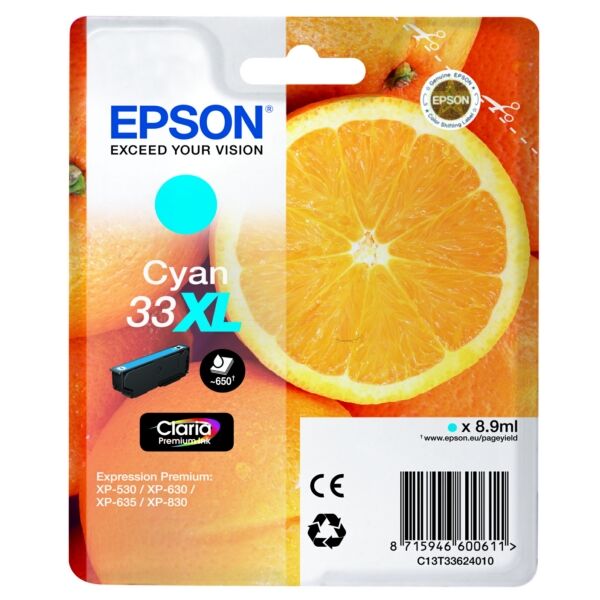 Original Tintenpatrone Epson 33XL Cyan
