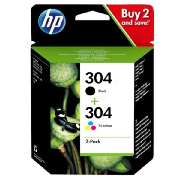 Original Druckerpatronen HP 304 Doppelpack Black and Color
