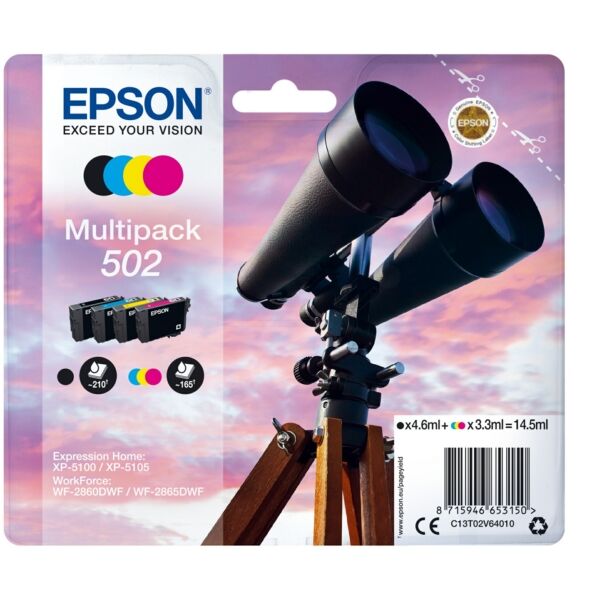 Original Tintenpatronen Epson 502 Viererpack CMYK
