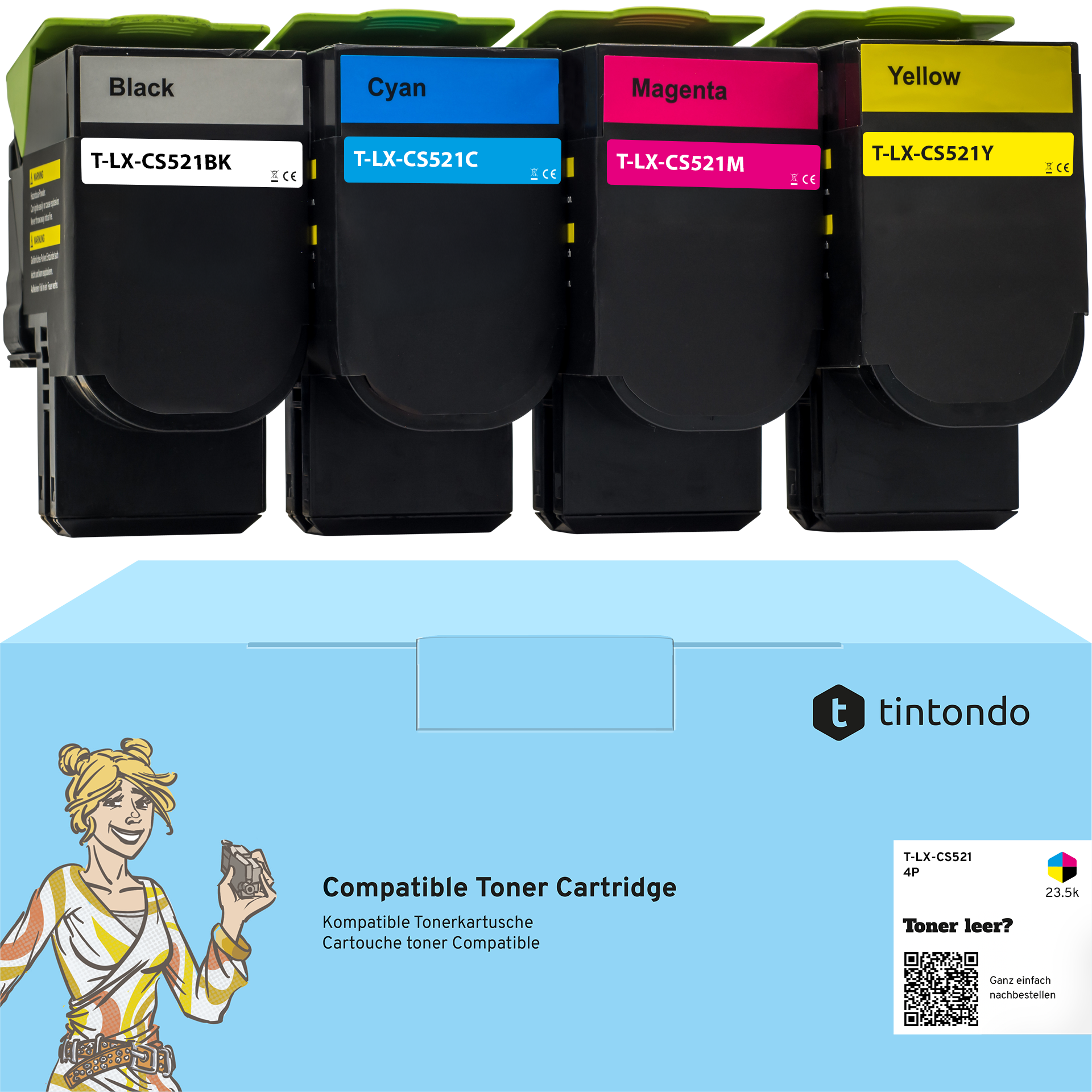 Toner kompatibel für Lexmark CX622ade CX625adhe CX625ade 78C2XK0 78C2XC0 78C2XM0 78C2XY0 CMYK 4er Set
