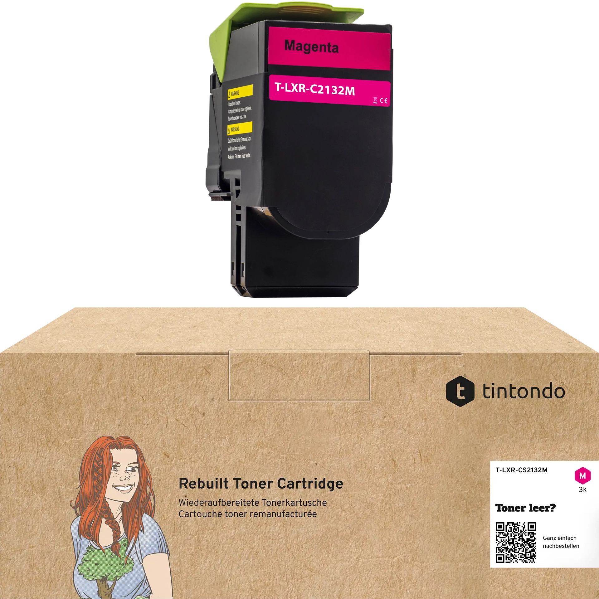 Rebuilt Toner für Lexmark C2132 XC2130 XC2132 24B6013 Magenta