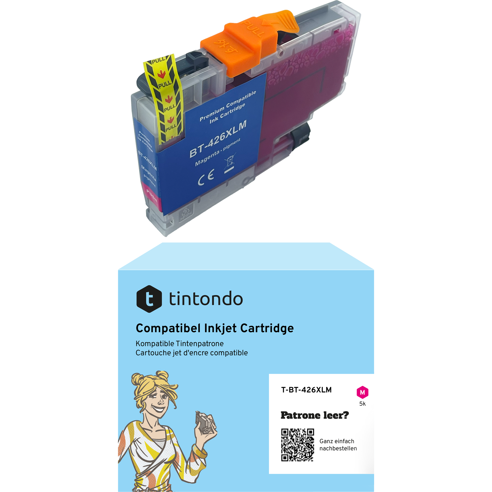 Tintenpatrone, kompatibel zu Brother LC-426XL Magenta ~ 5.000 Seiten – passend für Brother MFC-J4540DW, MFC-J4335DW, MFC-J4340DW