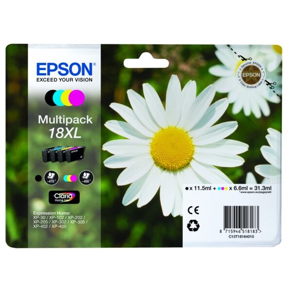 Original Tintenpatronen Epson 18XL Viererpack CMYK