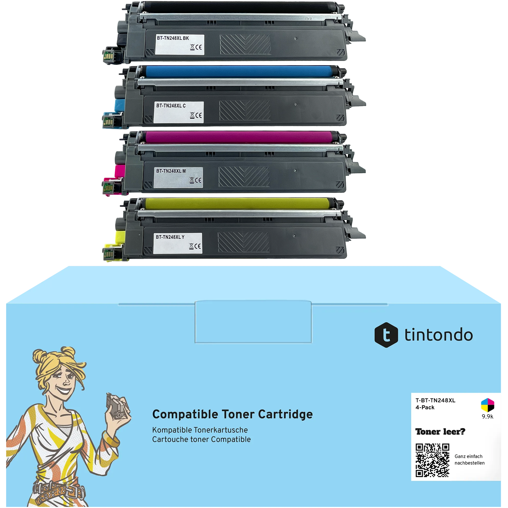 Toner kompatibel zu Brother TN-248XL CMYK Multipack – passend für Brother HL-L3240CDW, DCP-L3560CDW, MFC-L3760CDW